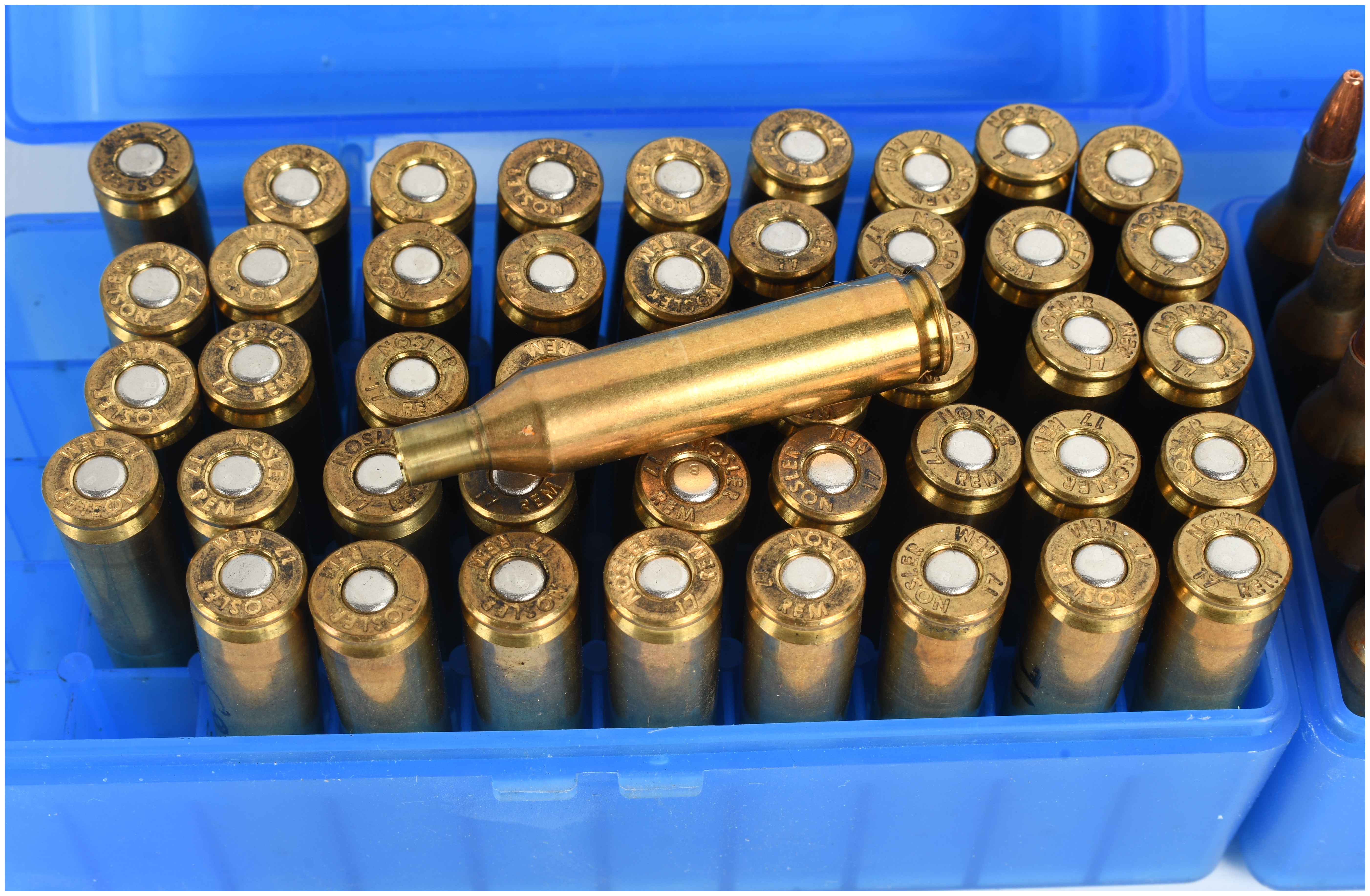A Lot of 101 Live Rounds and 45 Primed Casings Nosler .17 Remington Ammunition