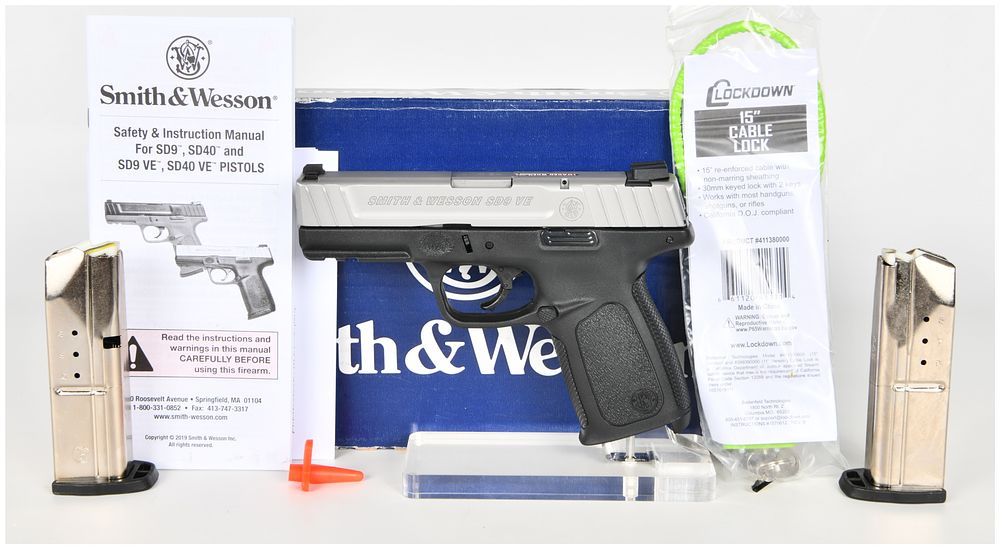 Lot 66: Smith & Wesson SD9 VE Semi-Automatic Pistol 9mm with 4 Inch Barrel