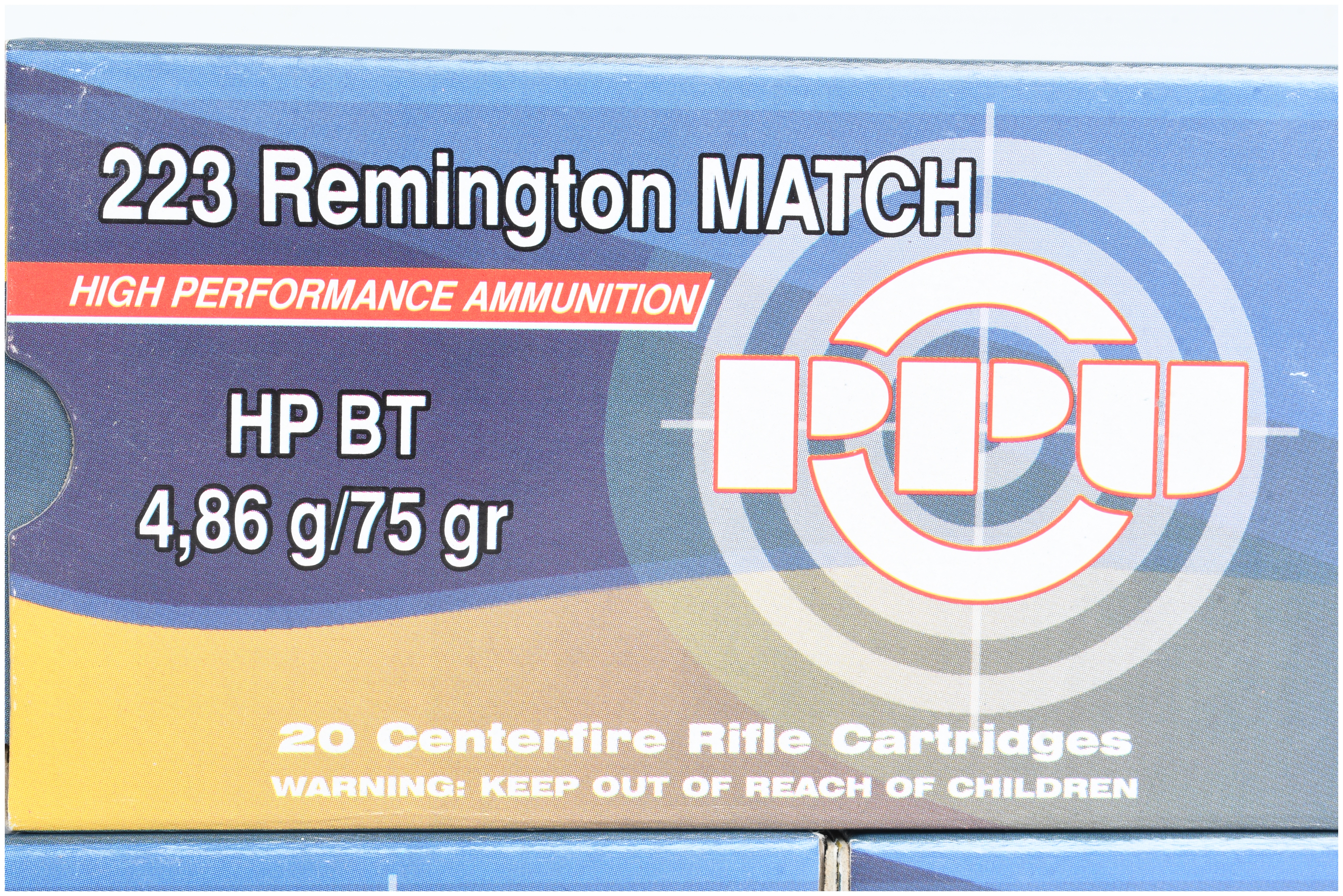 PPU .223 Remington Match 75 Grain HP BT Ammunition Lot of 100 Rounds