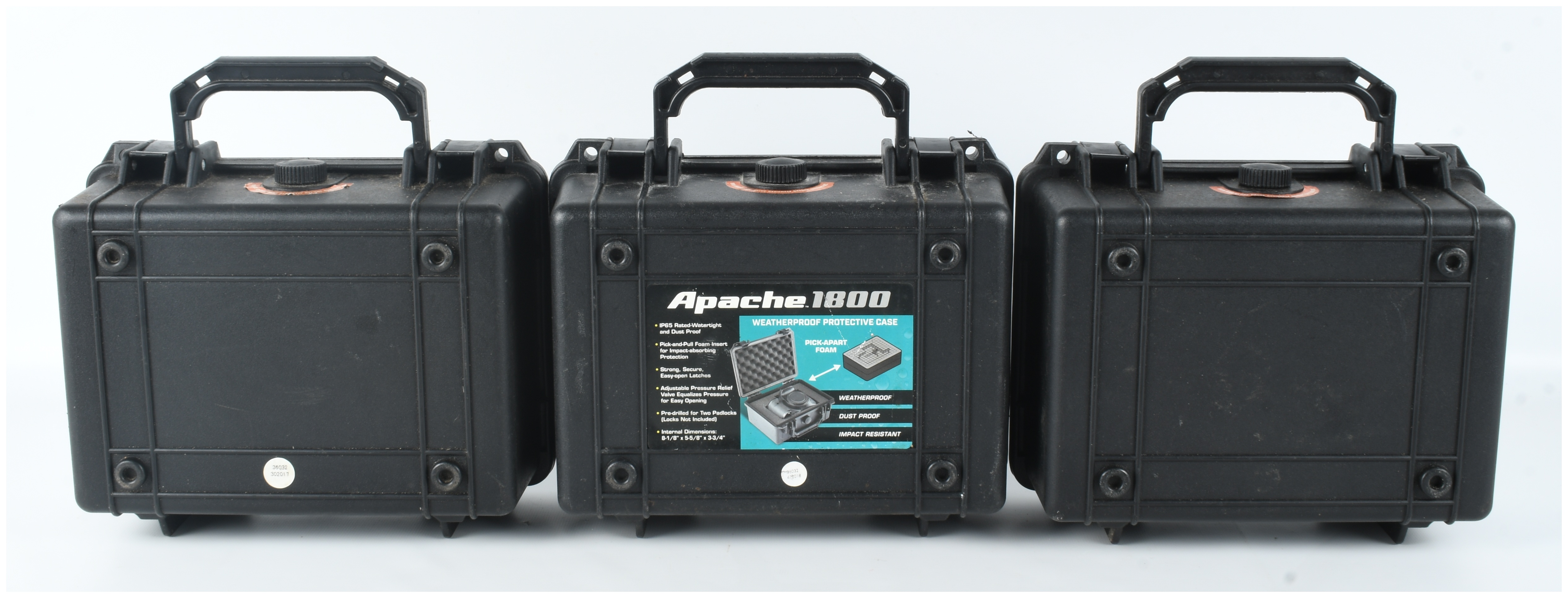 Three Apache 1800 Weatherproof Protective Utility Cases