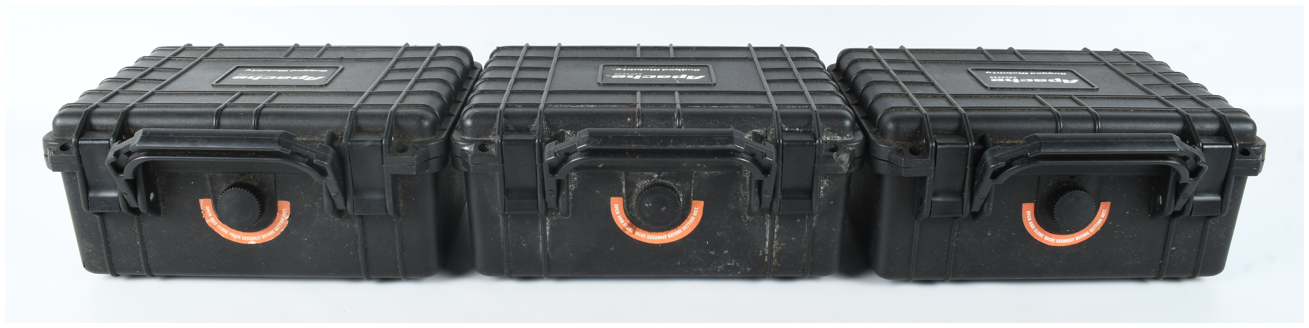 Three Apache 1800 Weatherproof Protective Utility Cases