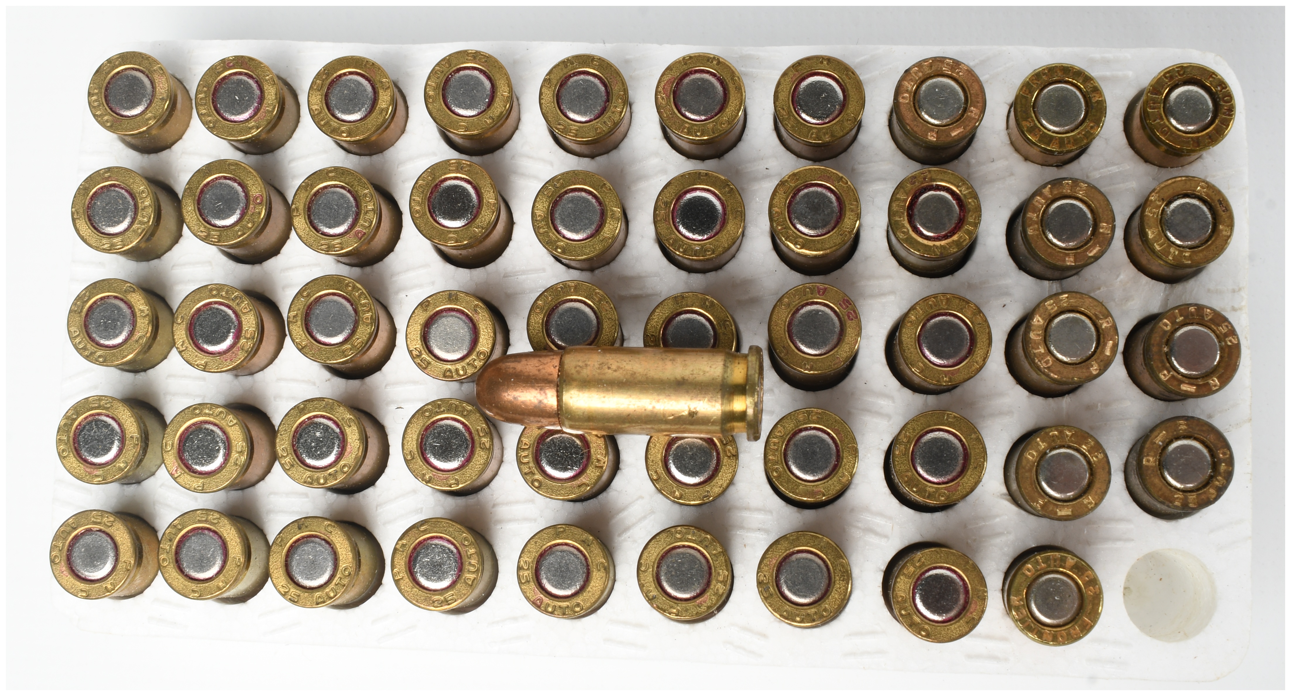 A Lot of 200 Rounds of Mixed Manufacturer .25 Auto Pistol Ammunition
