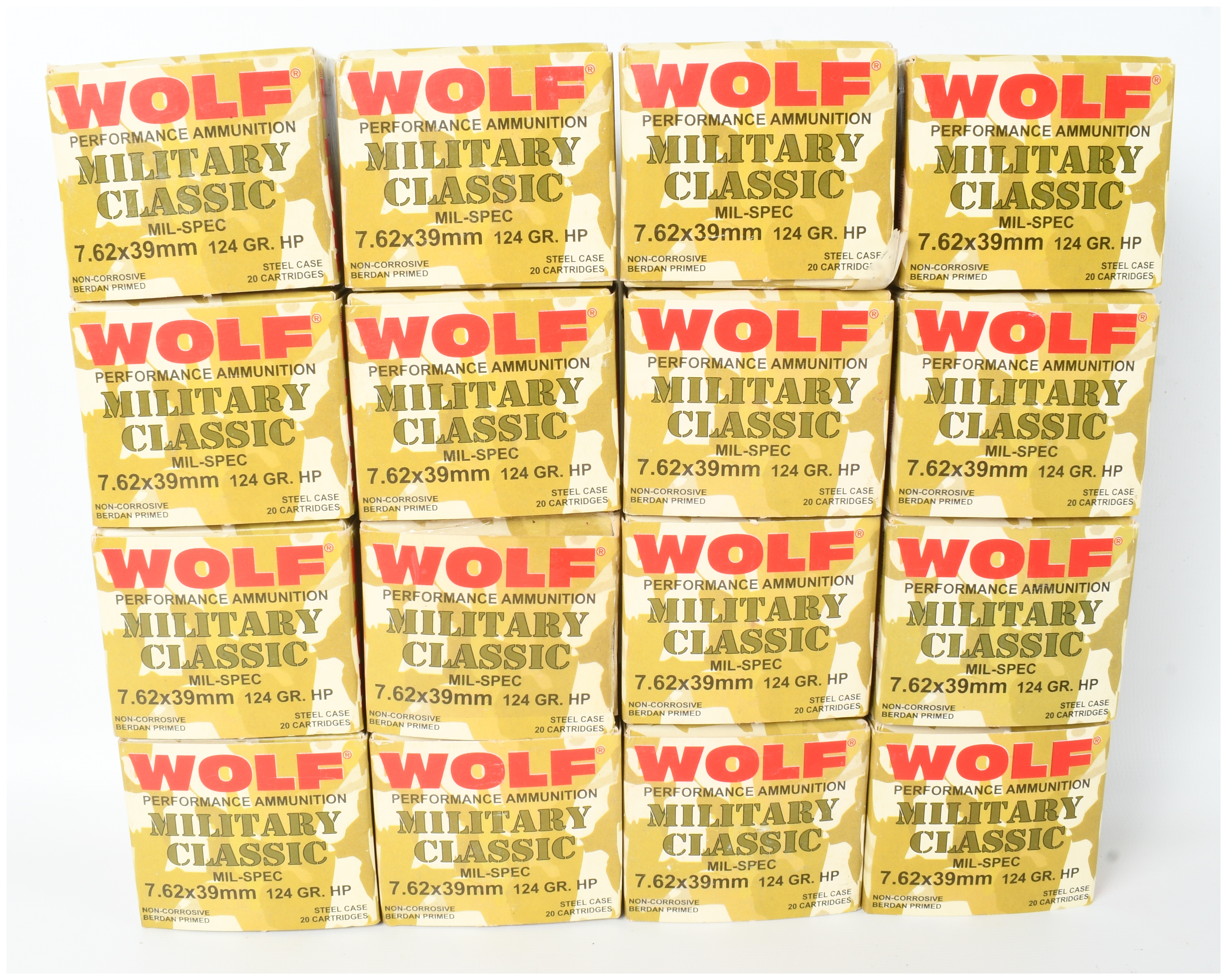A Lot of 320 Rounds of Wolf Military Classic 7.62x39mm Ammunition
