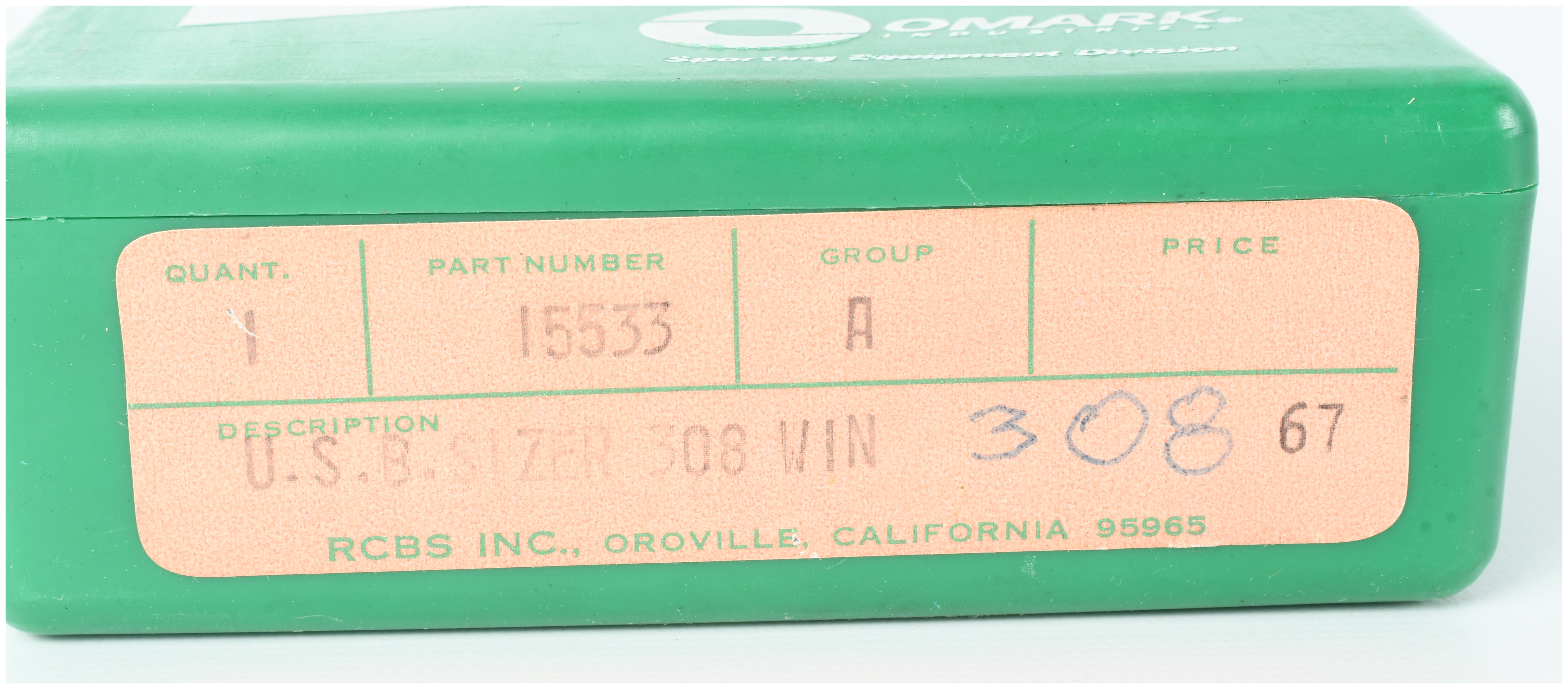 A .308 Winchester Caliber Reloading Die Set in RCBS Case