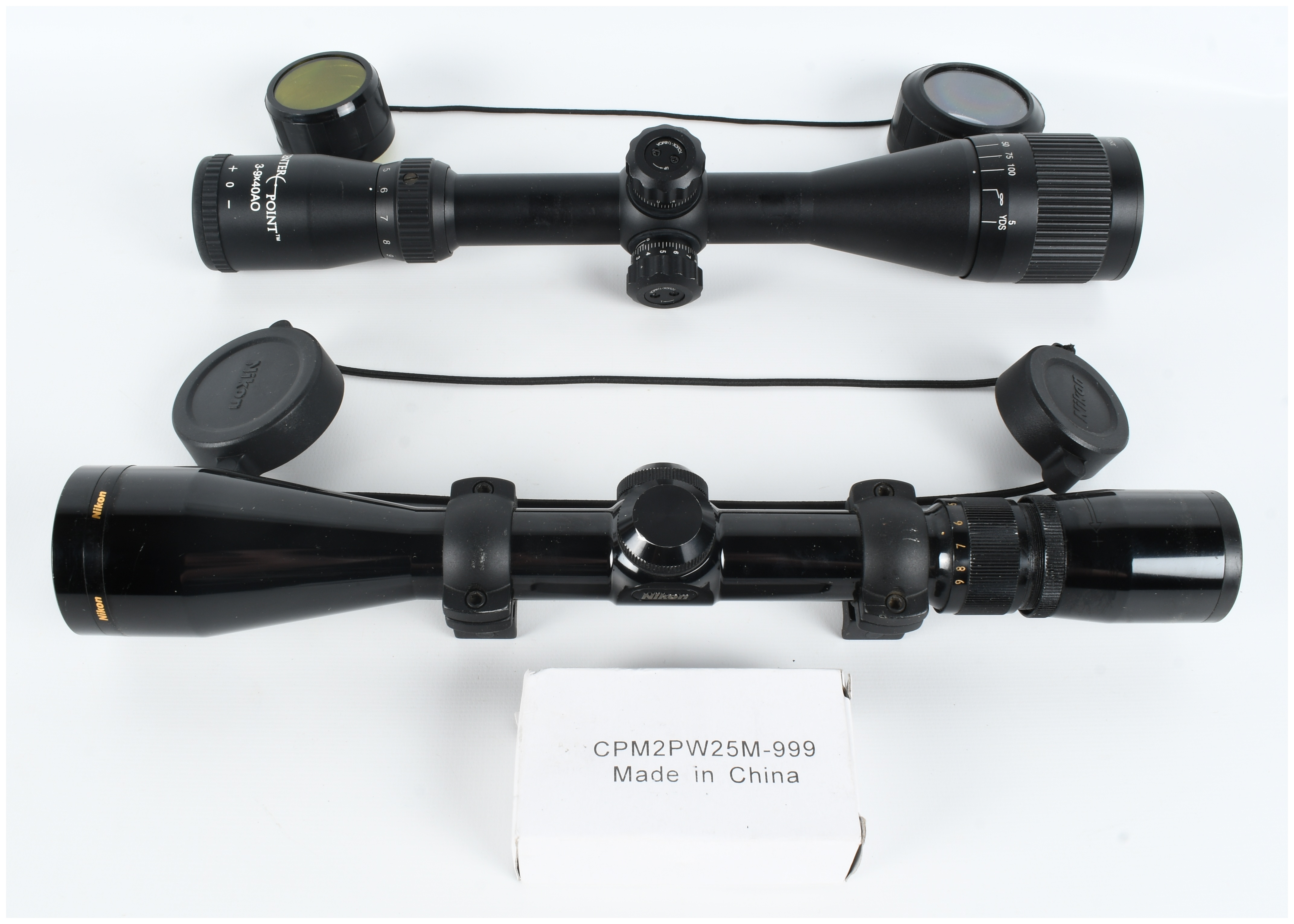 A Pair of Variable Power 3-9x40mm Rifle Scopes by Nikon and Center Point