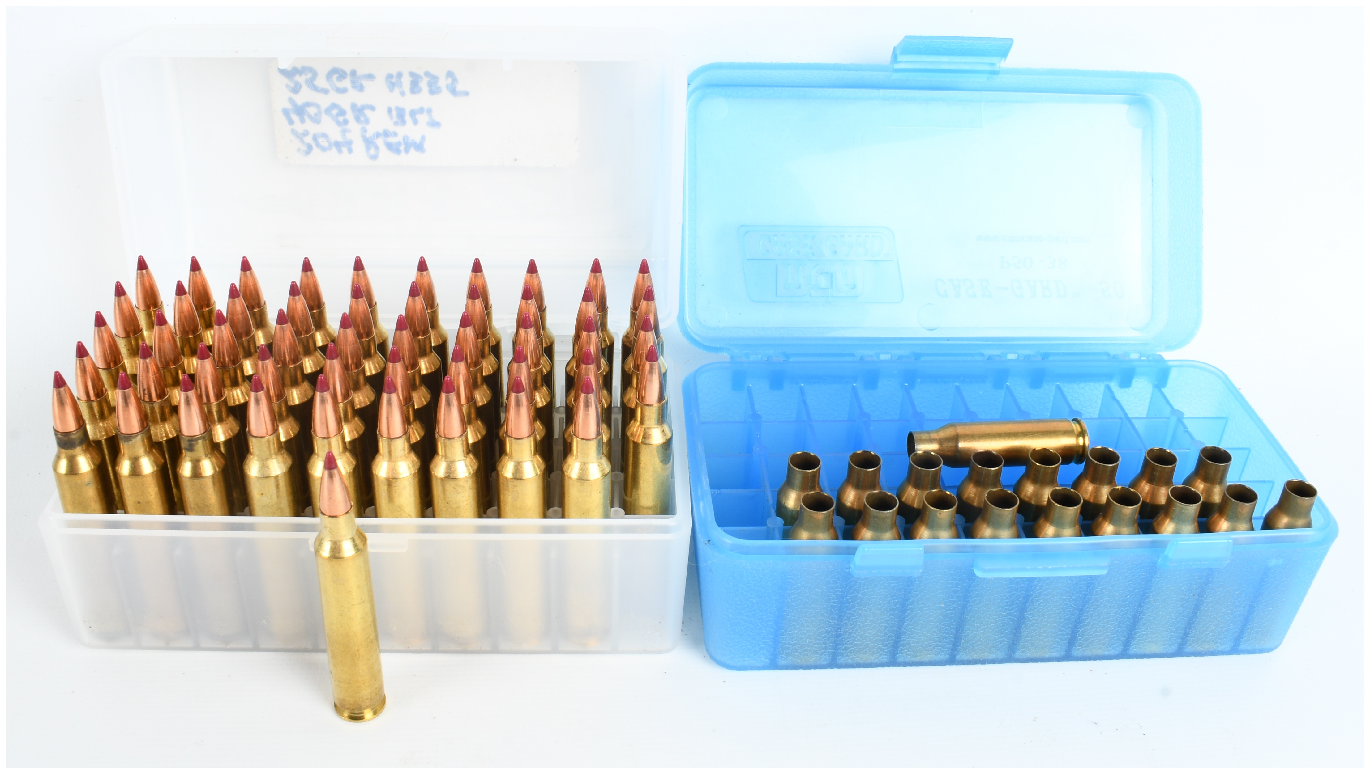 A Lot of 50 Rounds of .221 Remington Fireball Ammunition and 18 Empty Brass Casings