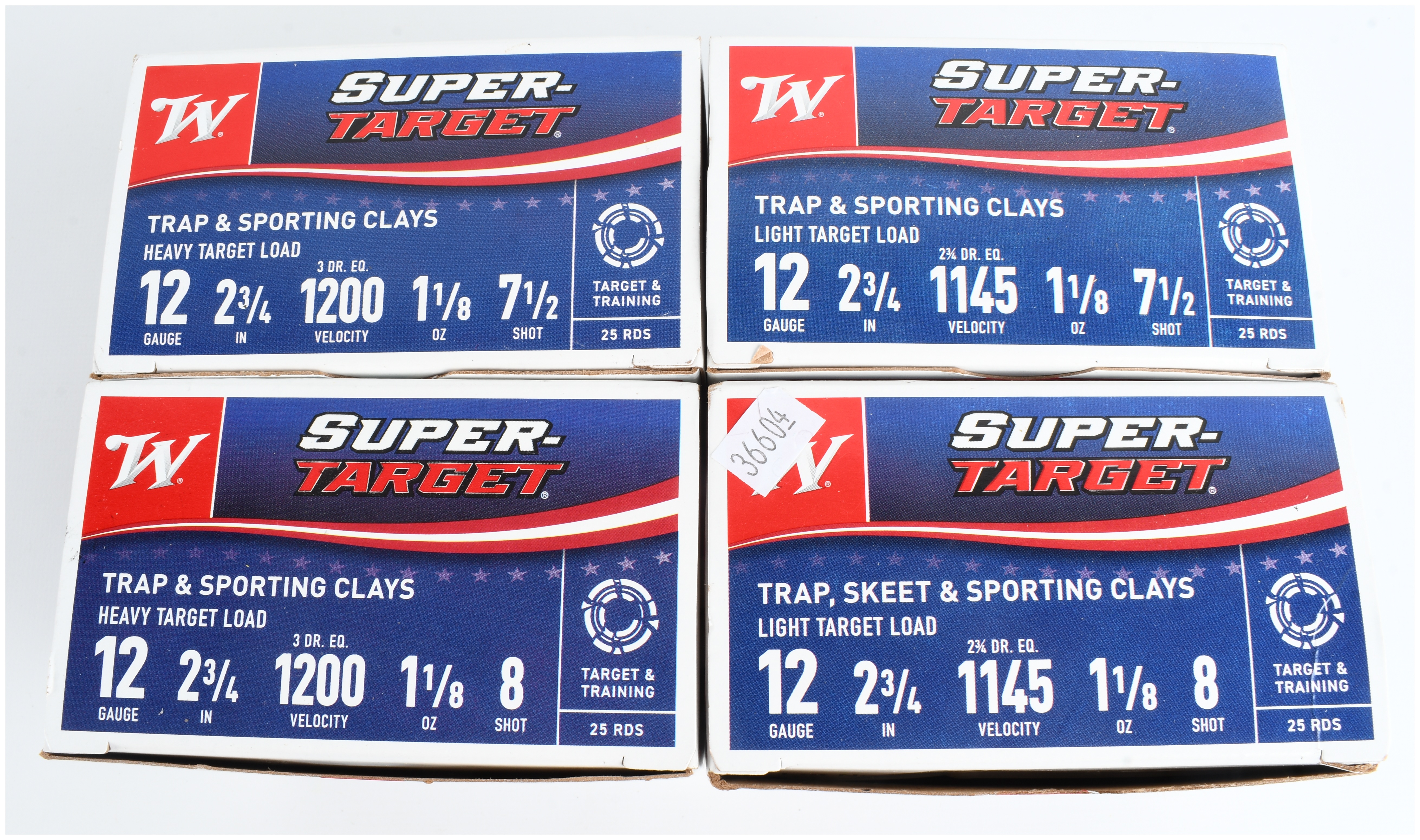 A Lot of 100 Rounds Winchester Super-Target USA 250 Years Limited Series 12 Gauge Ammunition