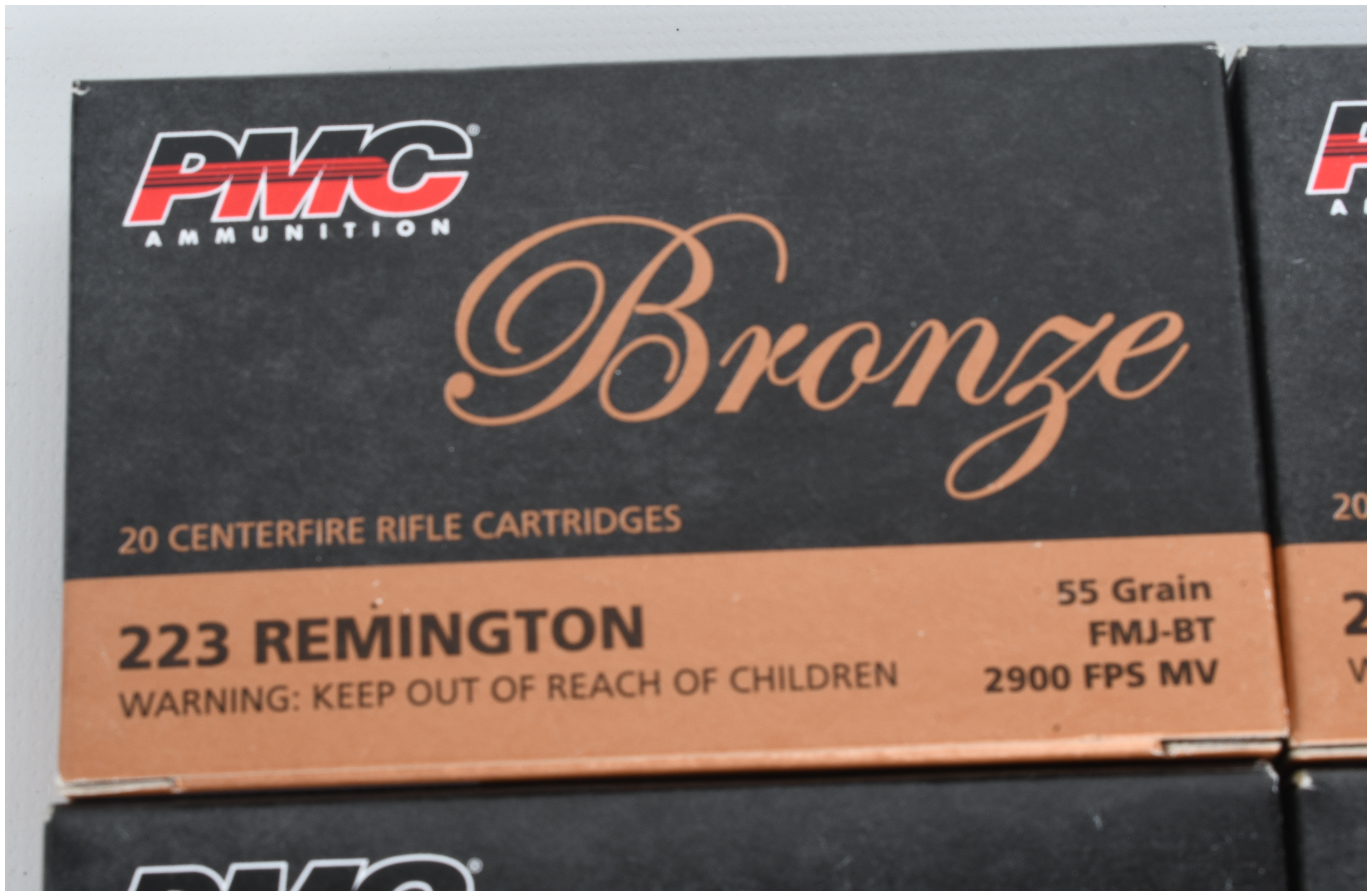 A Lot of 200 Rounds of PMC Bronze .223 Remington 55 Grain FMJ-BT Ammunition