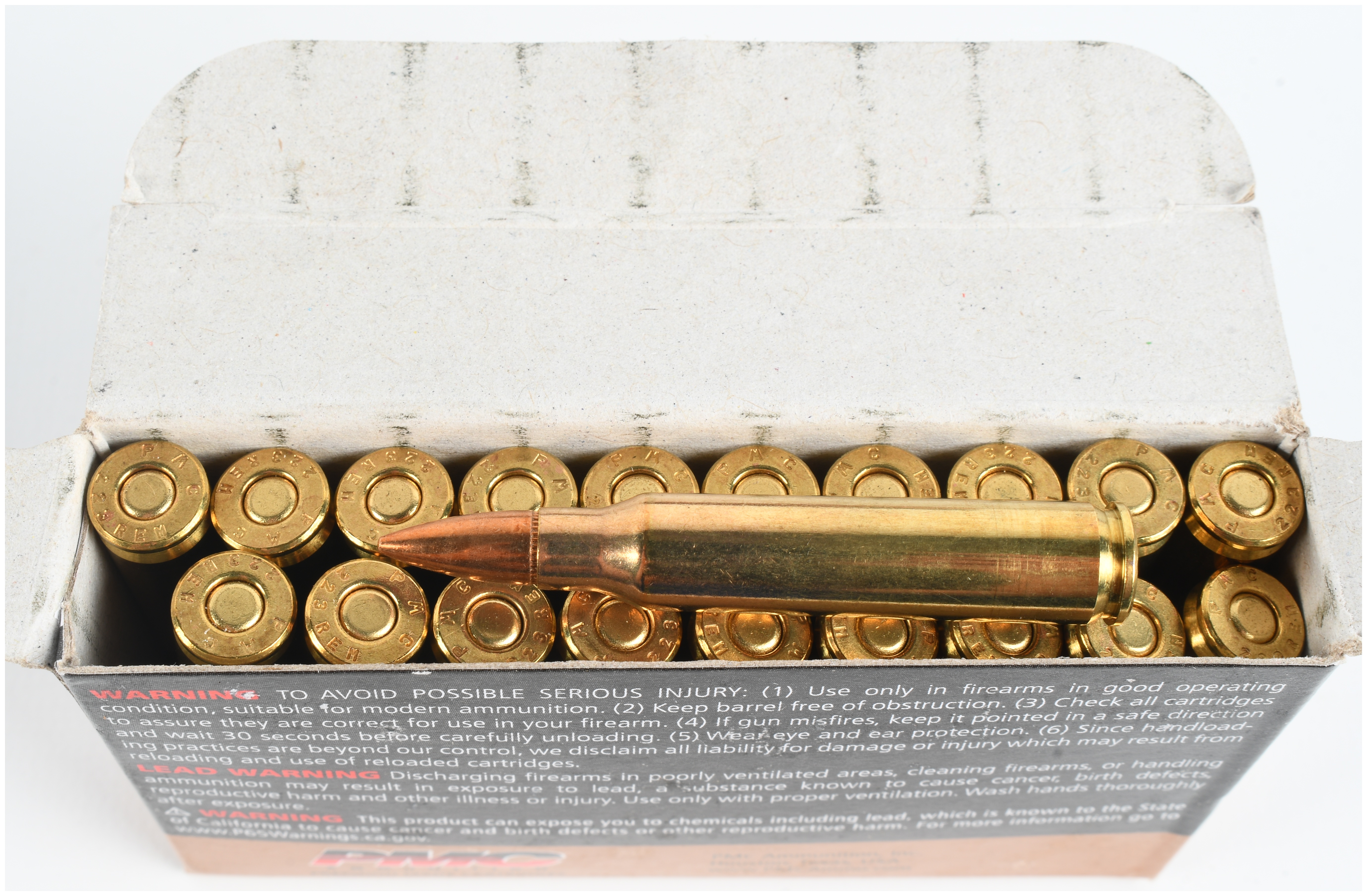 A Lot of 100 PMC Bronze Centerfire Ammunition .223 Remington 55 Grain FMJ-BT