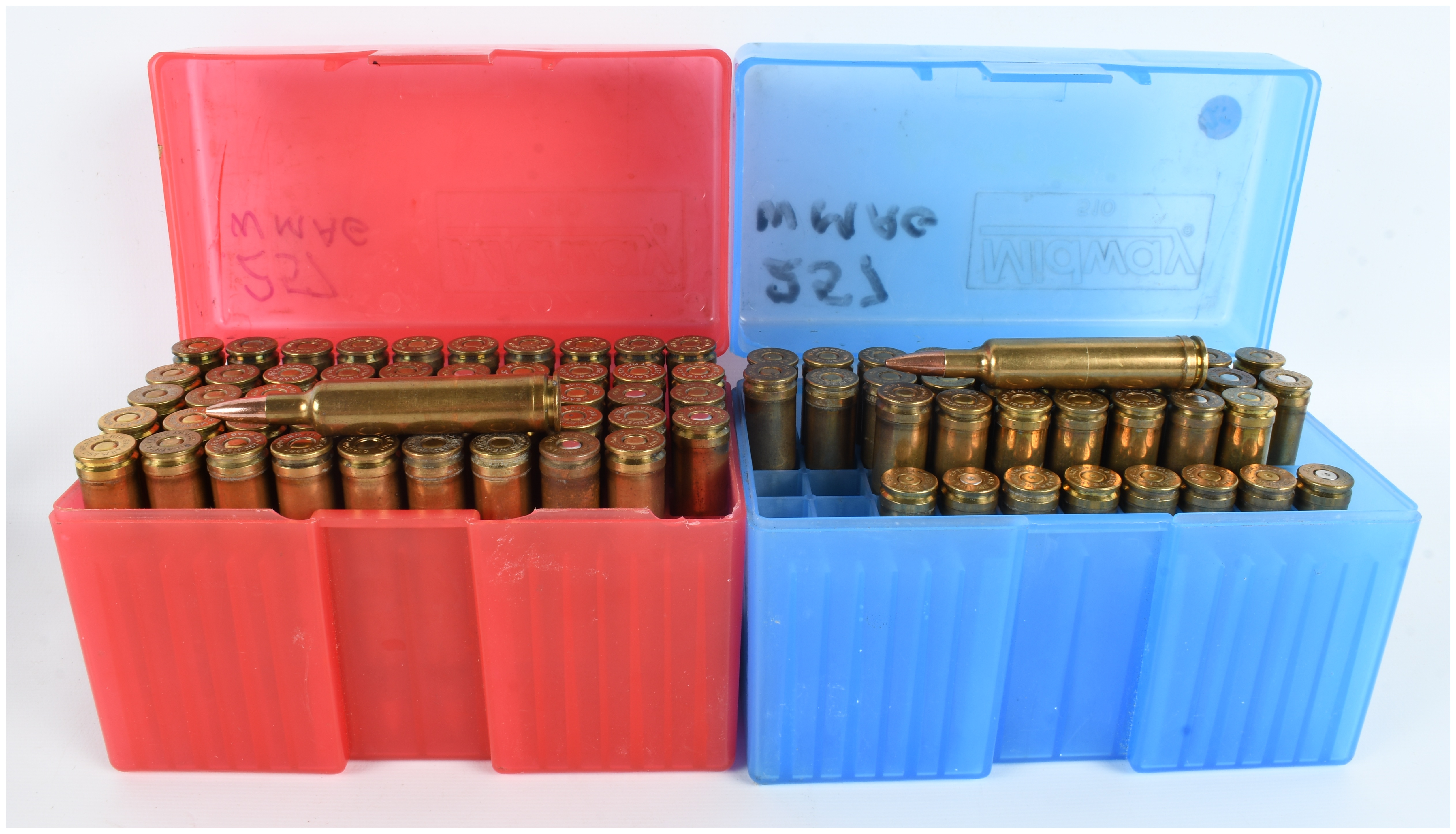 A Lot of 86 Weatherby .257 Weatherby Magnum Cartridges and Brass Casings