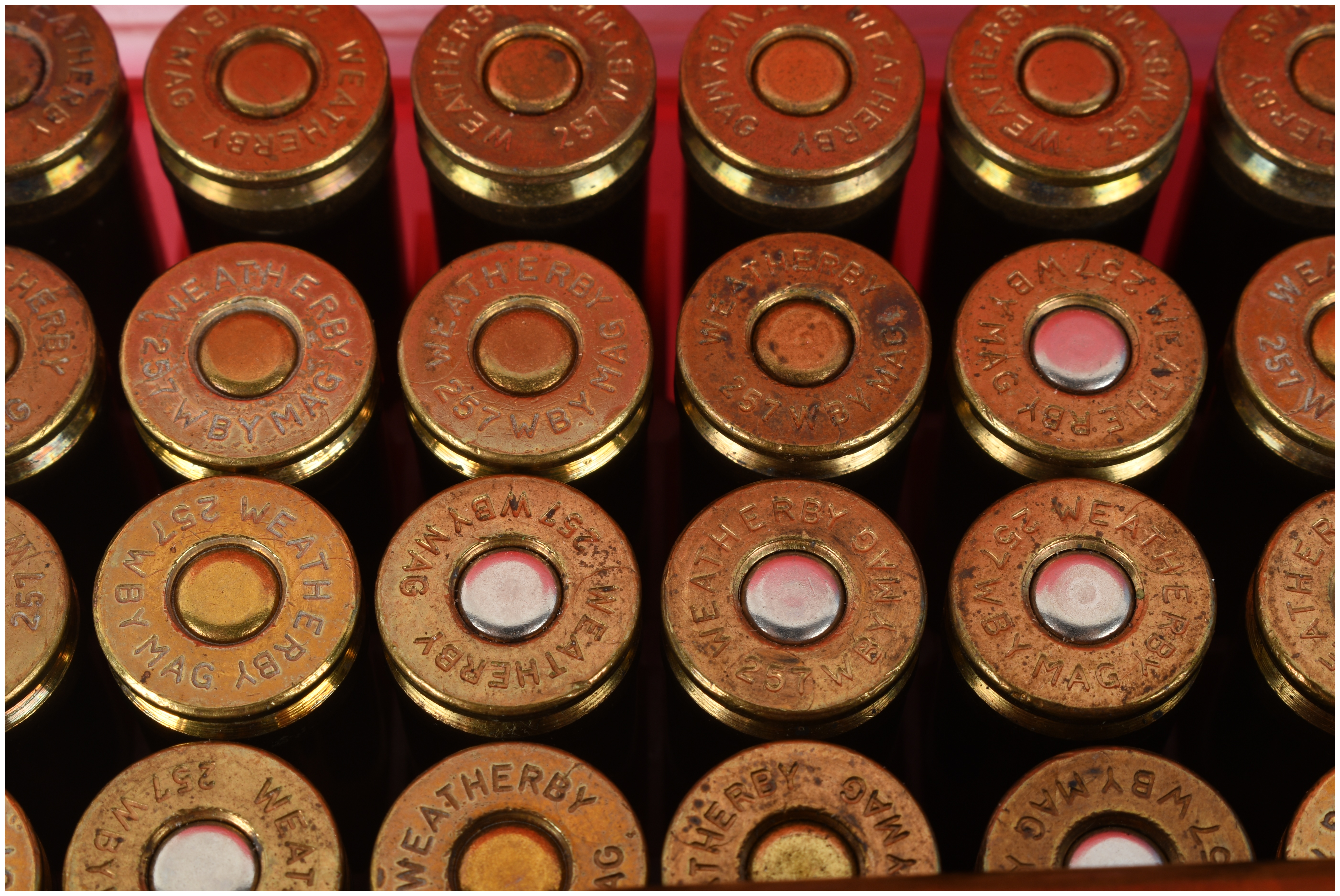 A Lot of 86 Weatherby .257 Weatherby Magnum Cartridges and Brass Casings