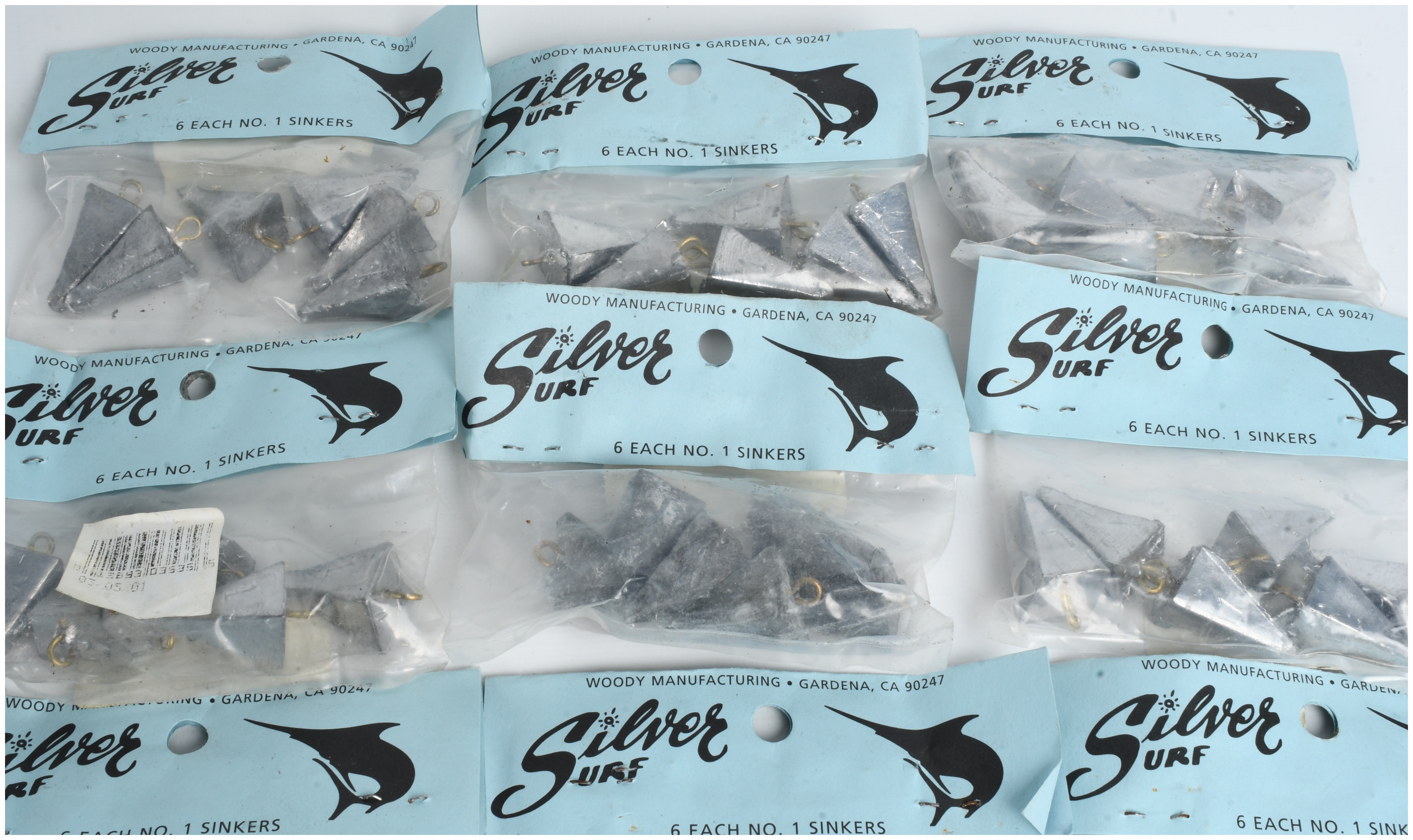 A Collection of 72 Silver Surf No. 1 Pyramid Fishing Sinkers