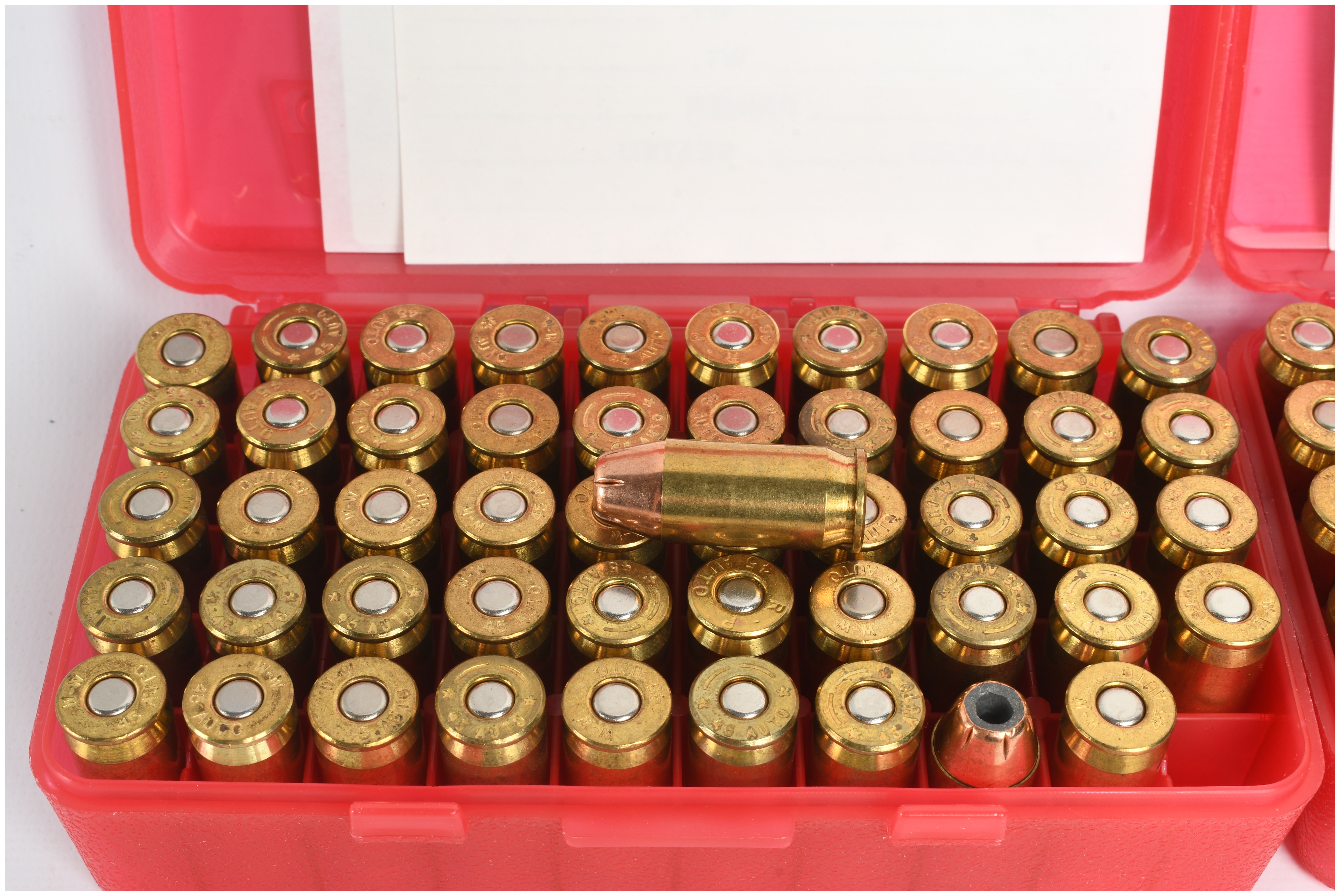 A Lot of 100 Rounds of Winchester and Remington Jacketed Hollow Point Ammunition .45 Auto