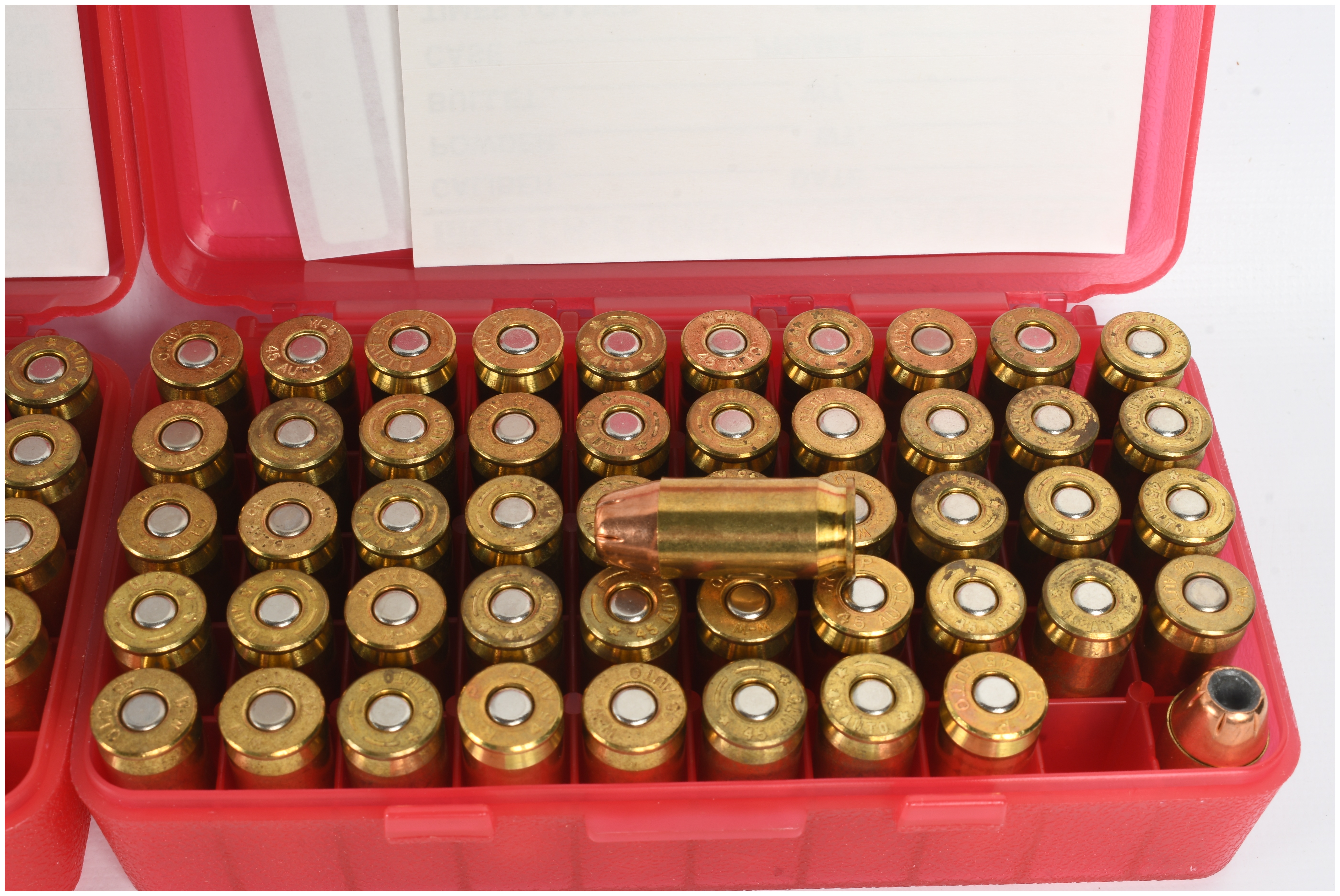 A Lot of 100 Rounds of Winchester and Remington Jacketed Hollow Point Ammunition .45 Auto