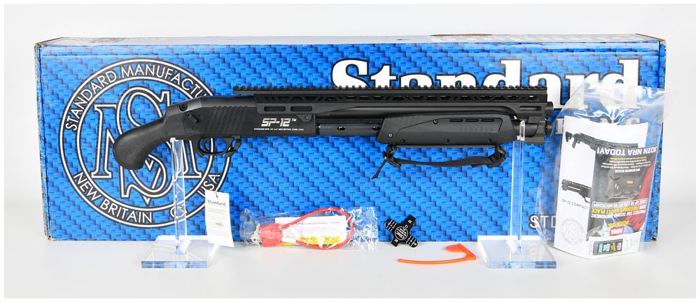 Lot 195: Standard Manufacturing SP-12 Compact Pump Action Shotgun 12 Gauge with 14.5 Inch Barrel