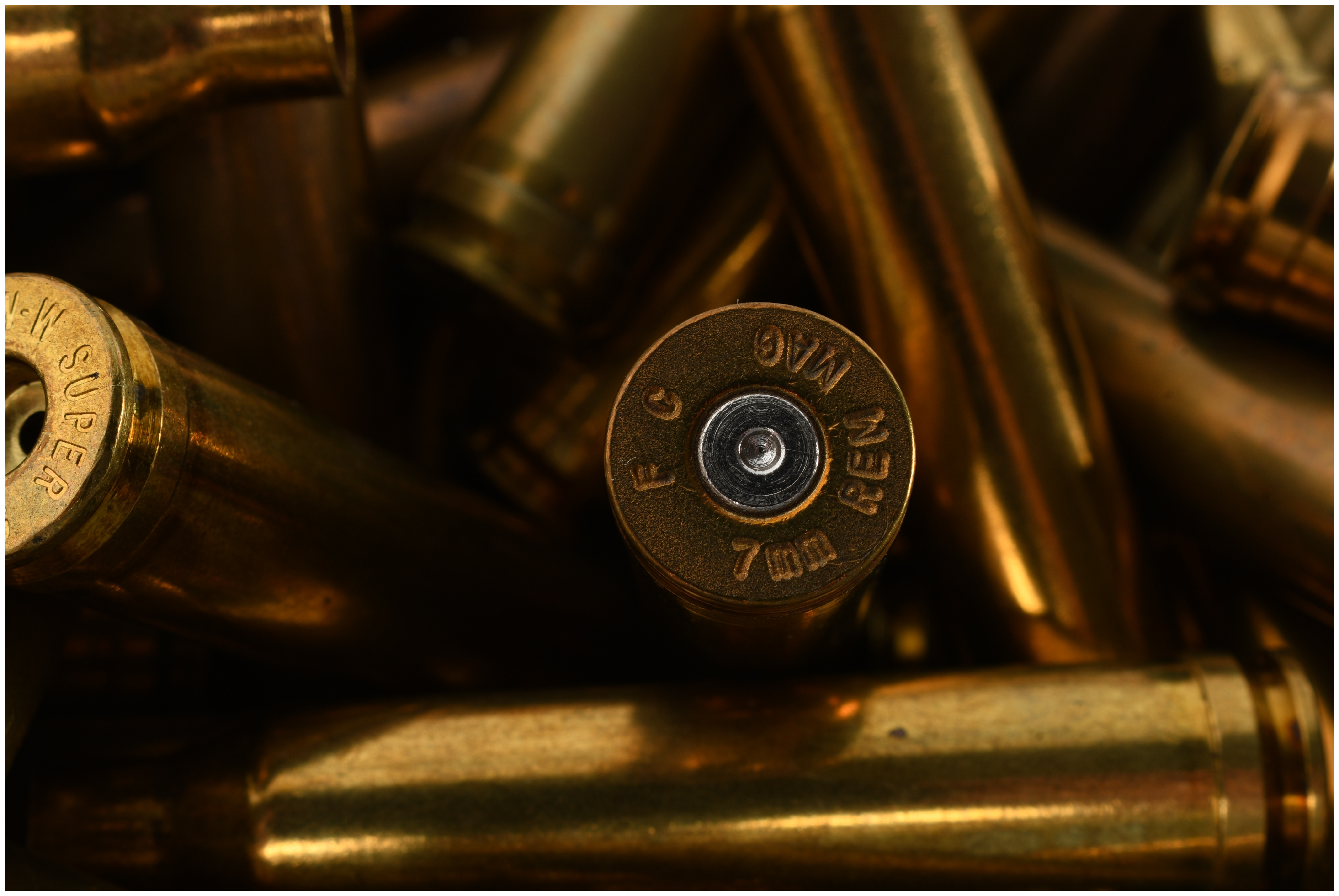A Lot of 72 Spent Brass Rifle Ammunition Casings 7mm Remington Magnum