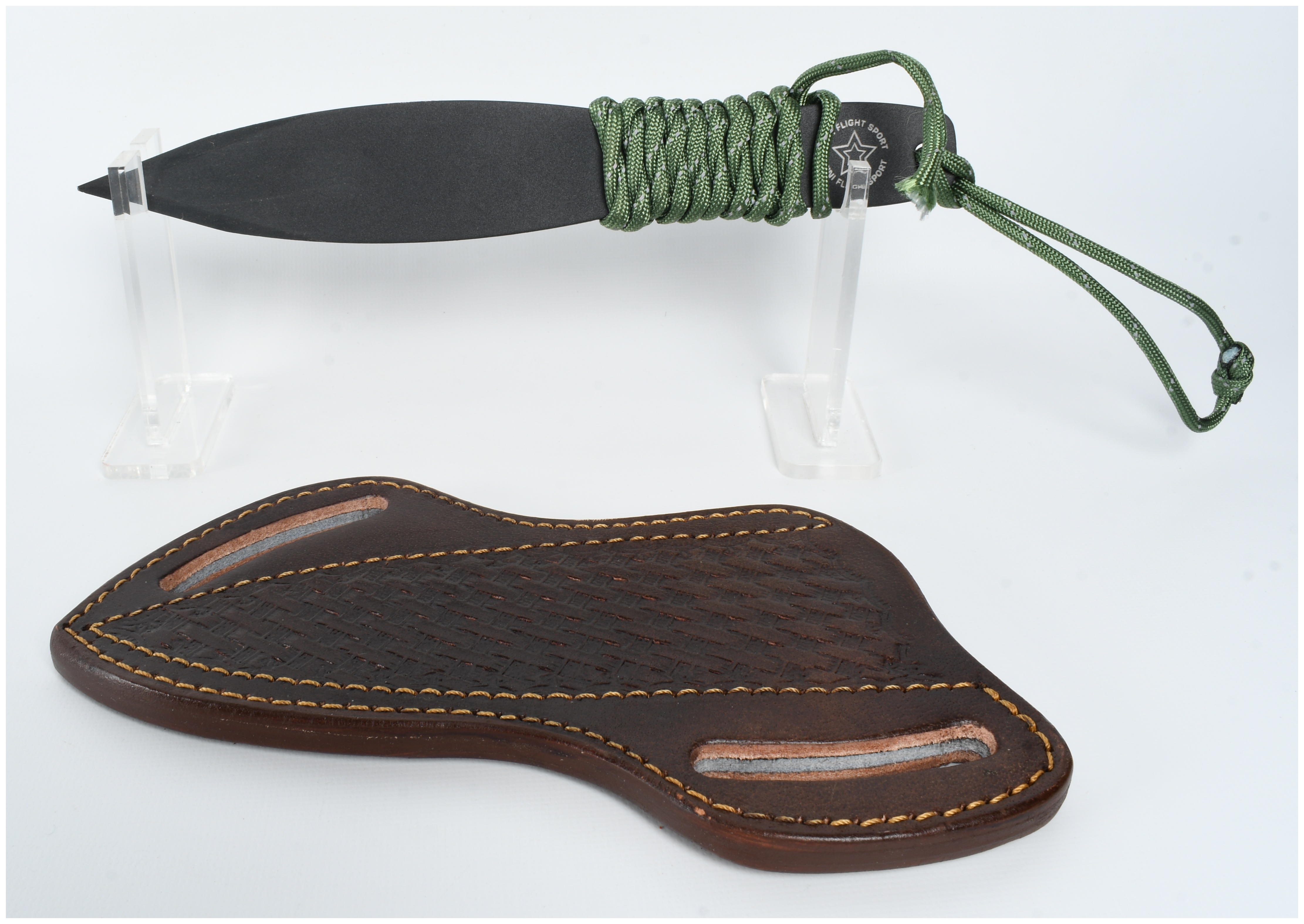 Cold Steel Mini Flight Sport Throwing Knife with Custom Leather Sheath