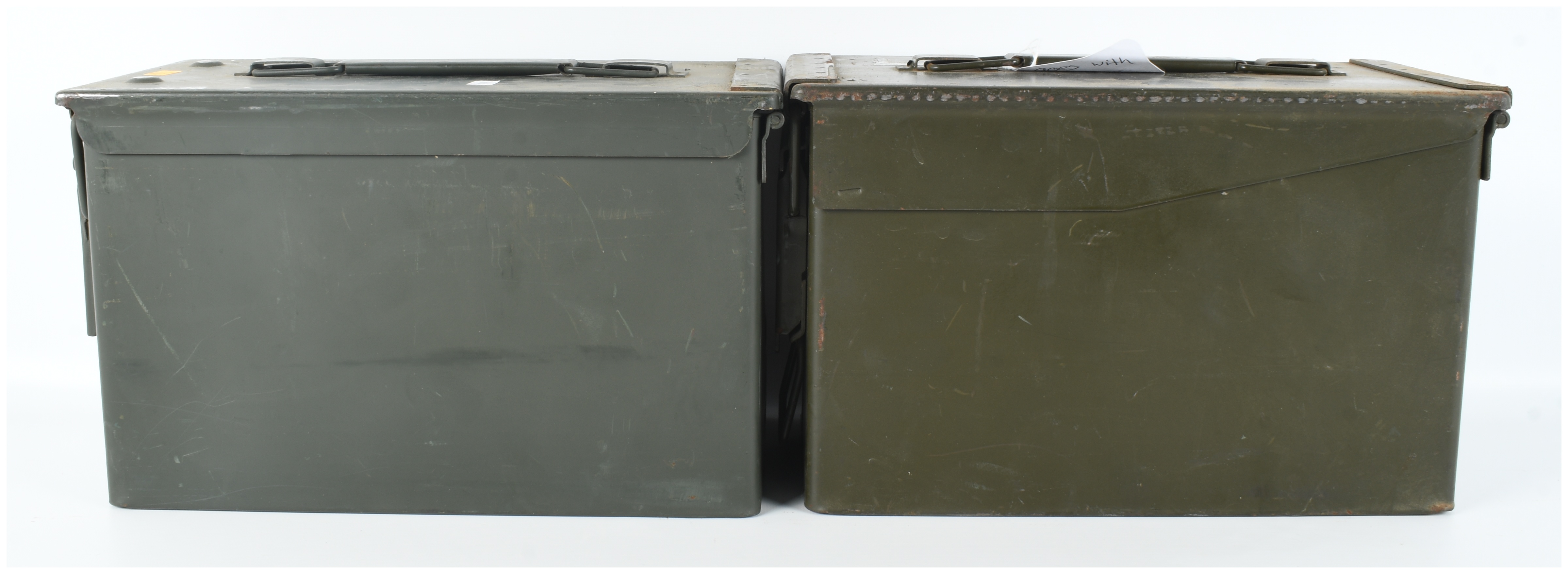 A Pair of US Military M2A1 Steel Ammunition Cans Dated 1970
