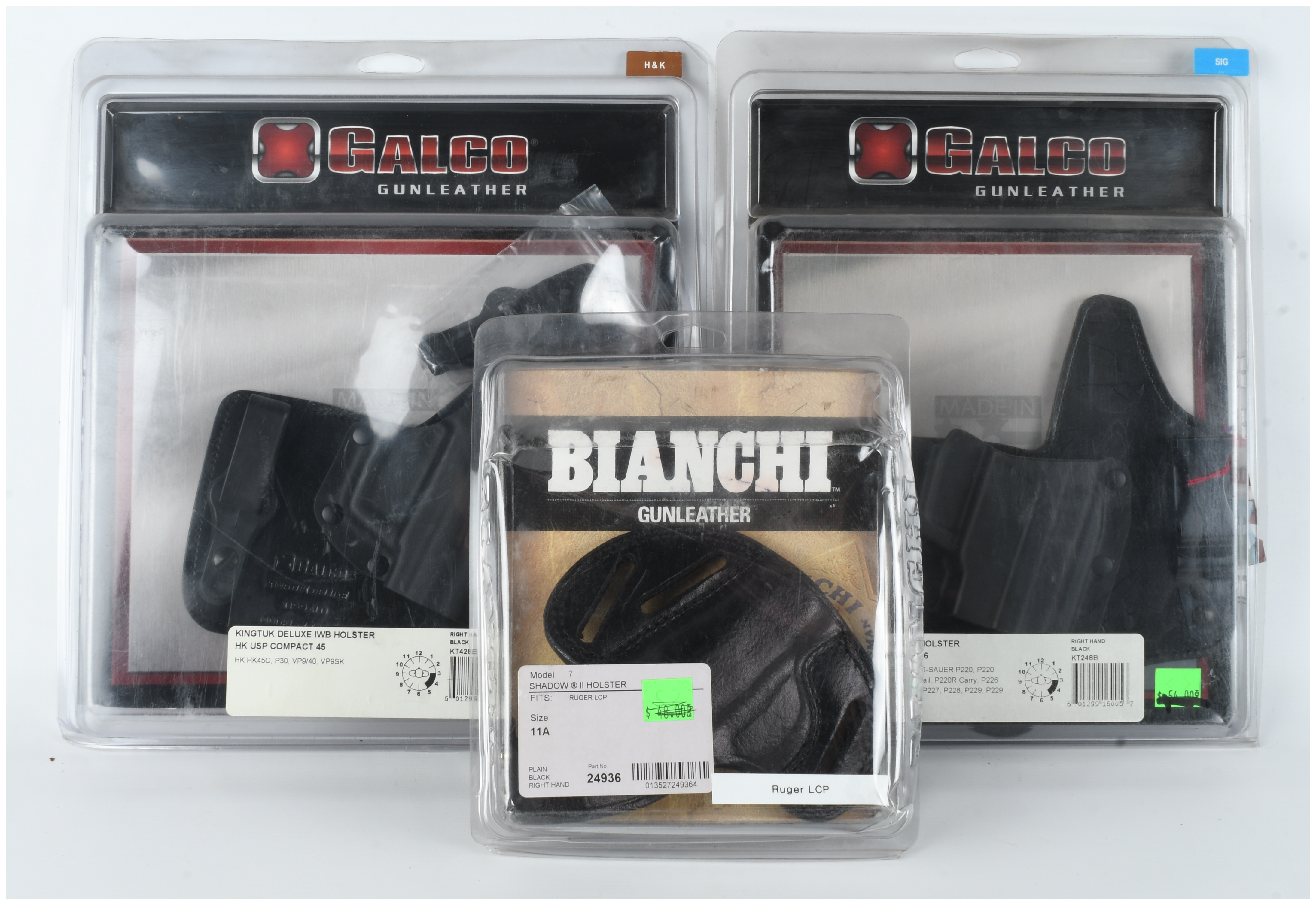 A Trio of Galco and Bianchi Handgun Holsters