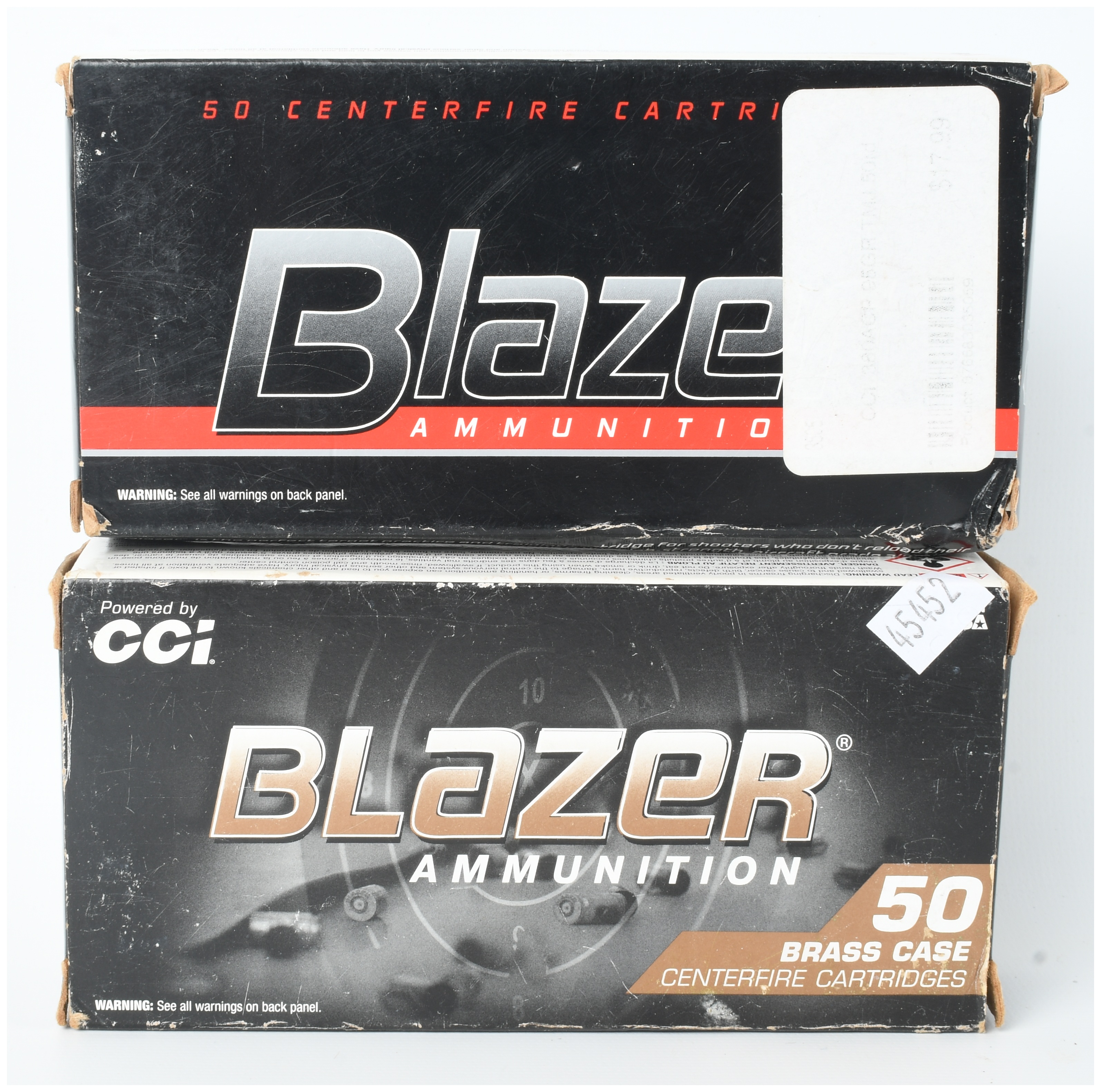 A Lot of 100 Rounds of CCI Blazer Centerfire Handgun Ammunition in .380 Auto and .45 Auto