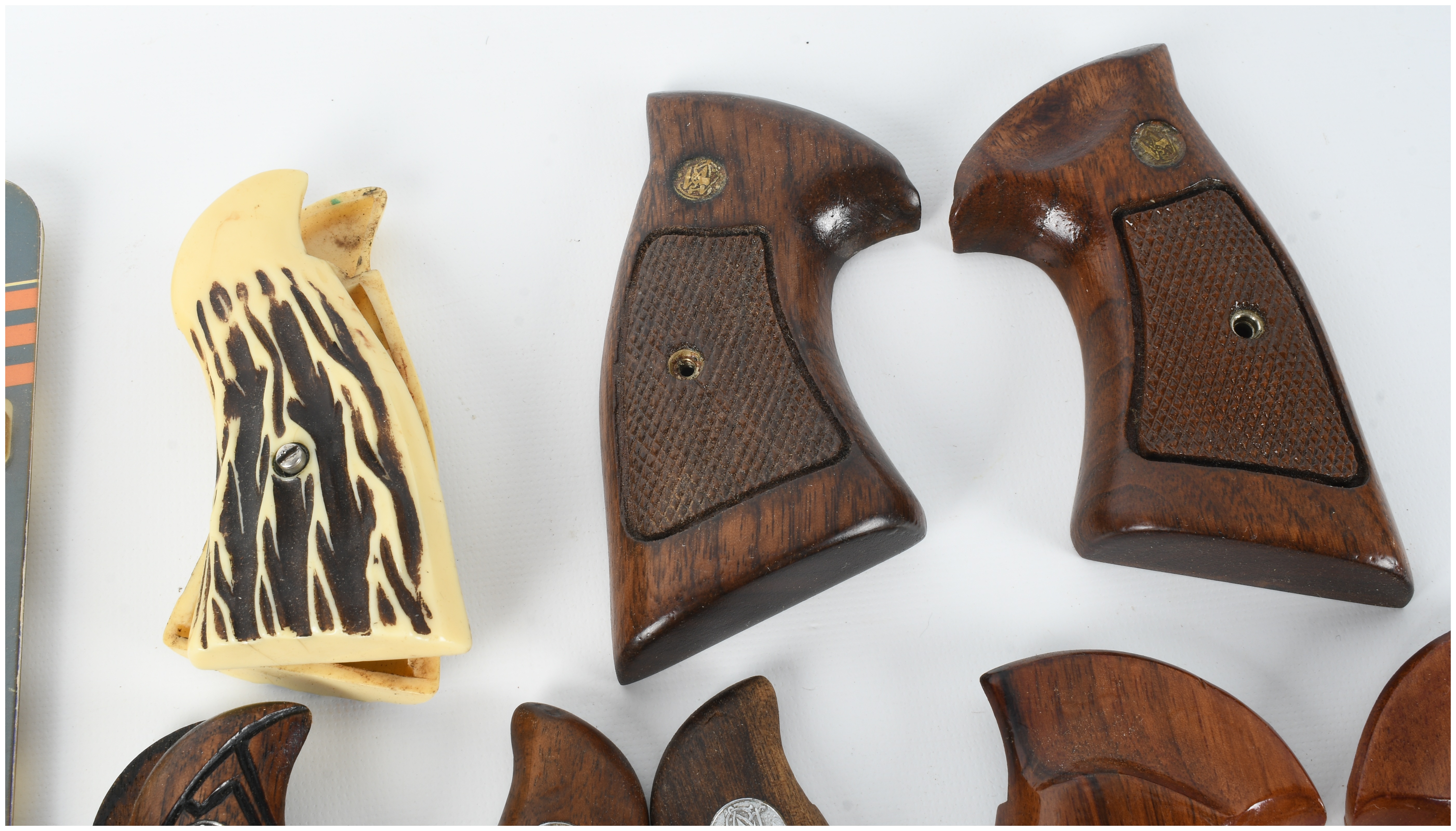 A Collection of 6 Revolver Grips and Stocks Including Smith and Wesson and Hogue