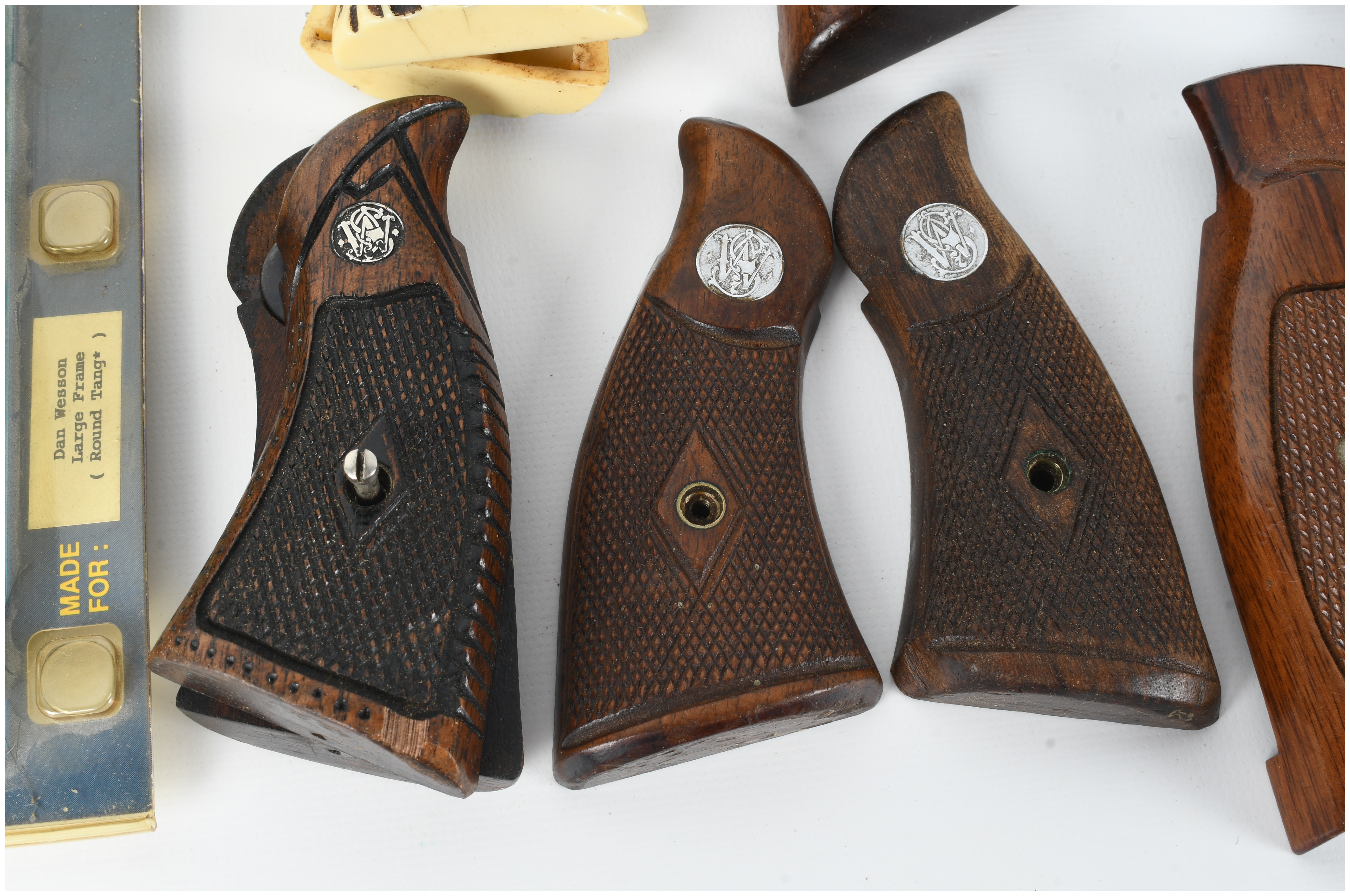 A Collection of 6 Revolver Grips and Stocks Including Smith and Wesson and Hogue