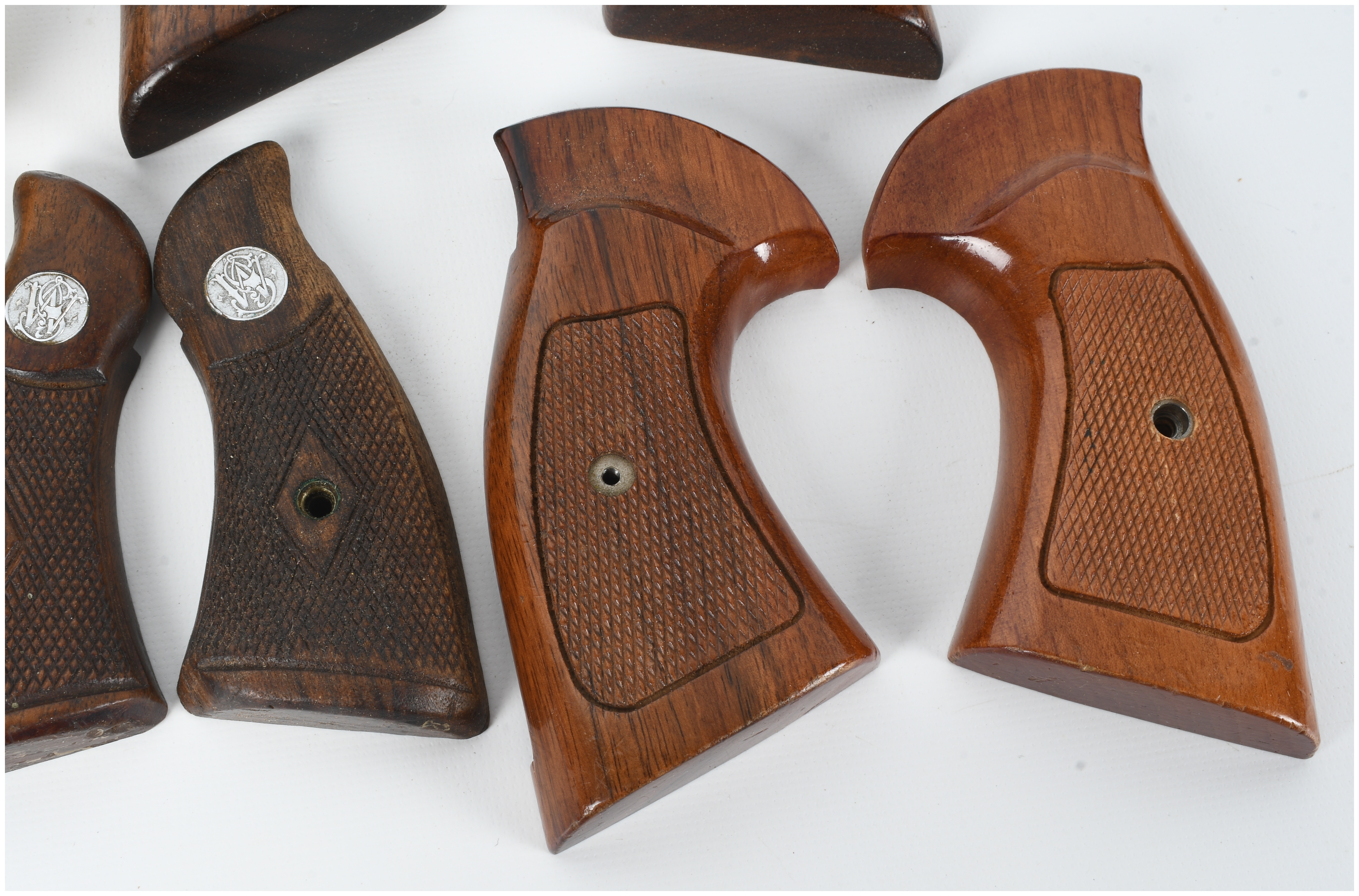 A Collection of 6 Revolver Grips and Stocks Including Smith and Wesson and Hogue