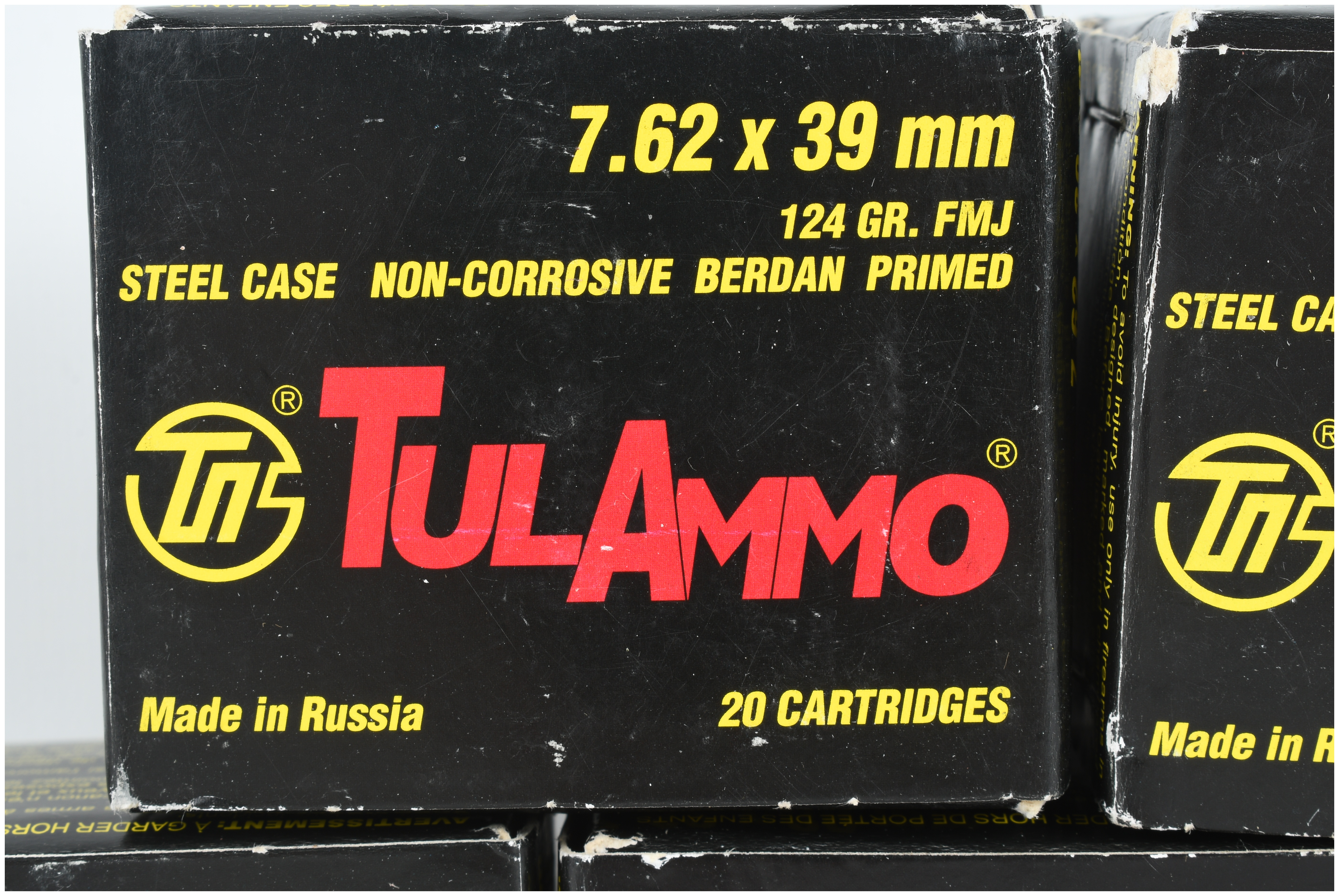 A Lot of 100 Rounds of TulAmmo 7.62x39mm Full Metal Jacket Ammunition