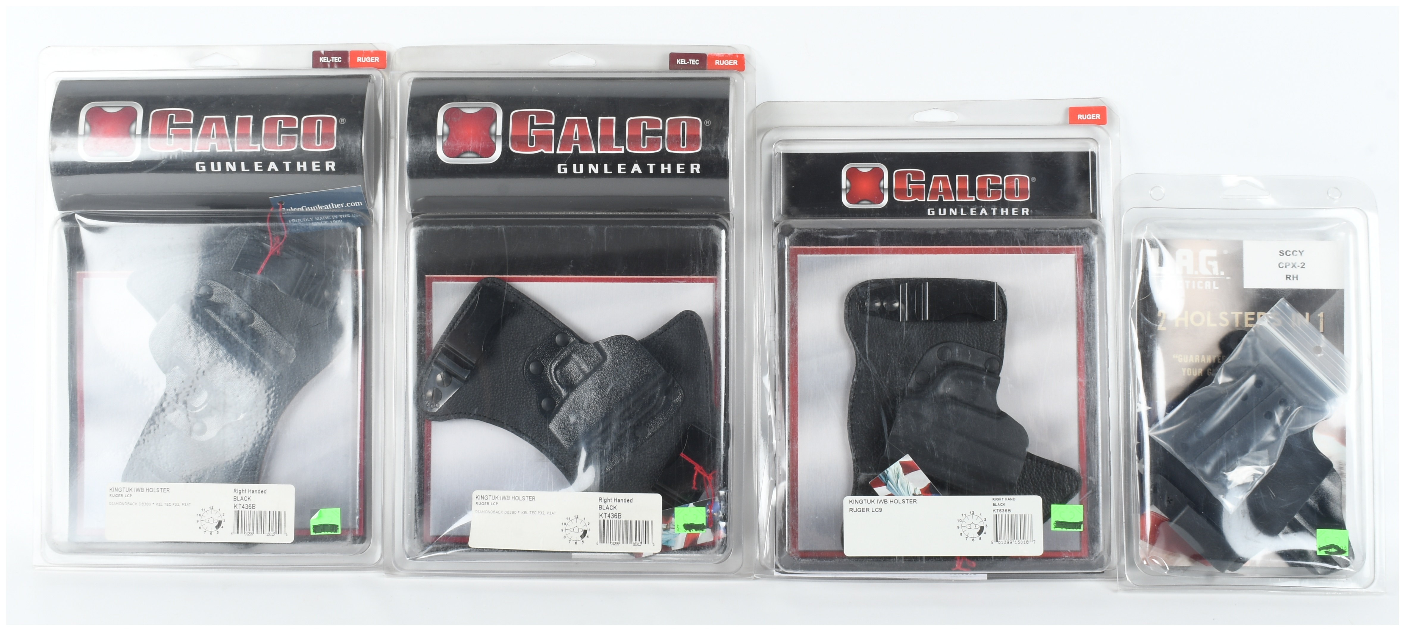 Four Galco Gunleather and L.A.G. Tactical Handgun Holsters