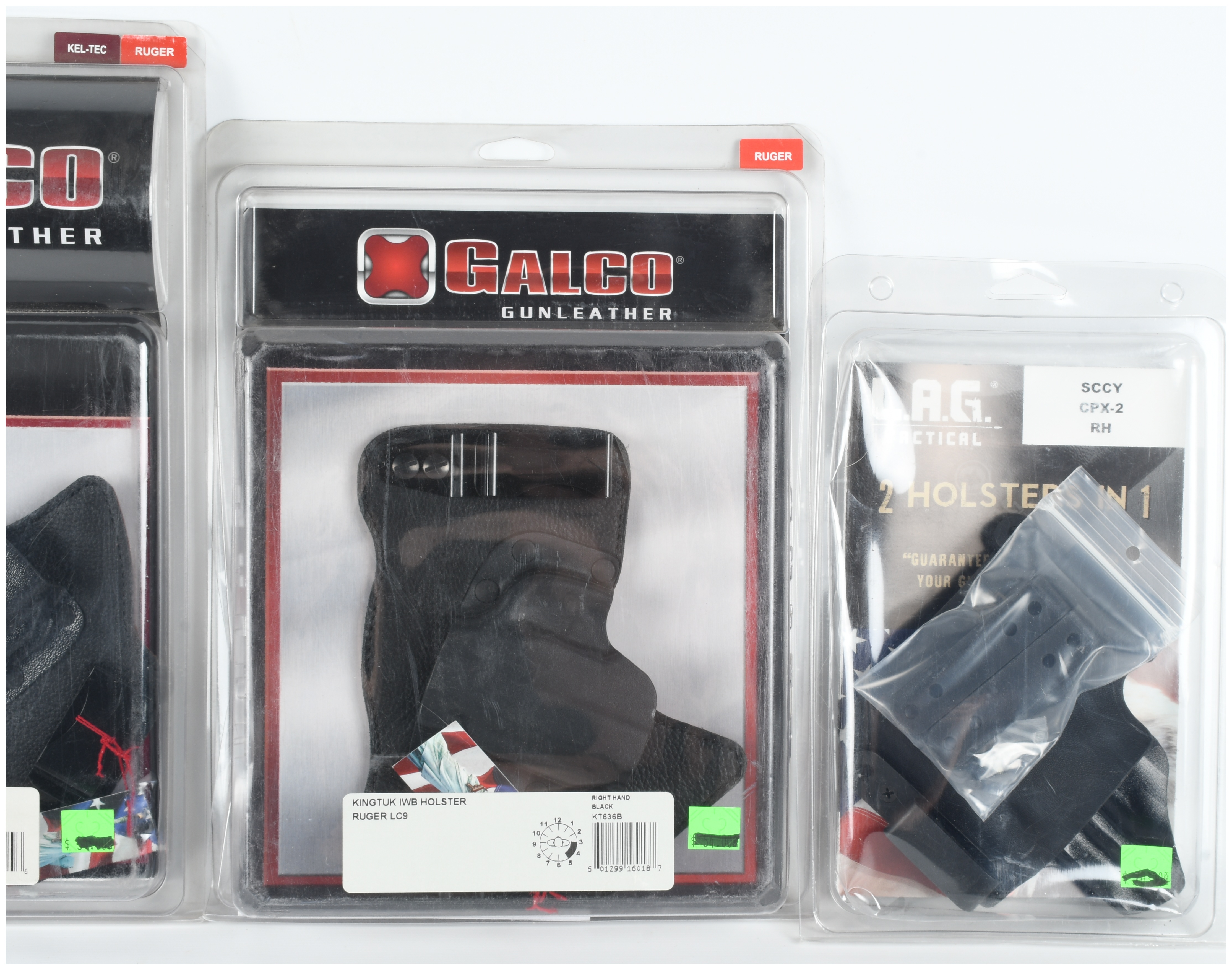 Four Galco Gunleather and L.A.G. Tactical Handgun Holsters