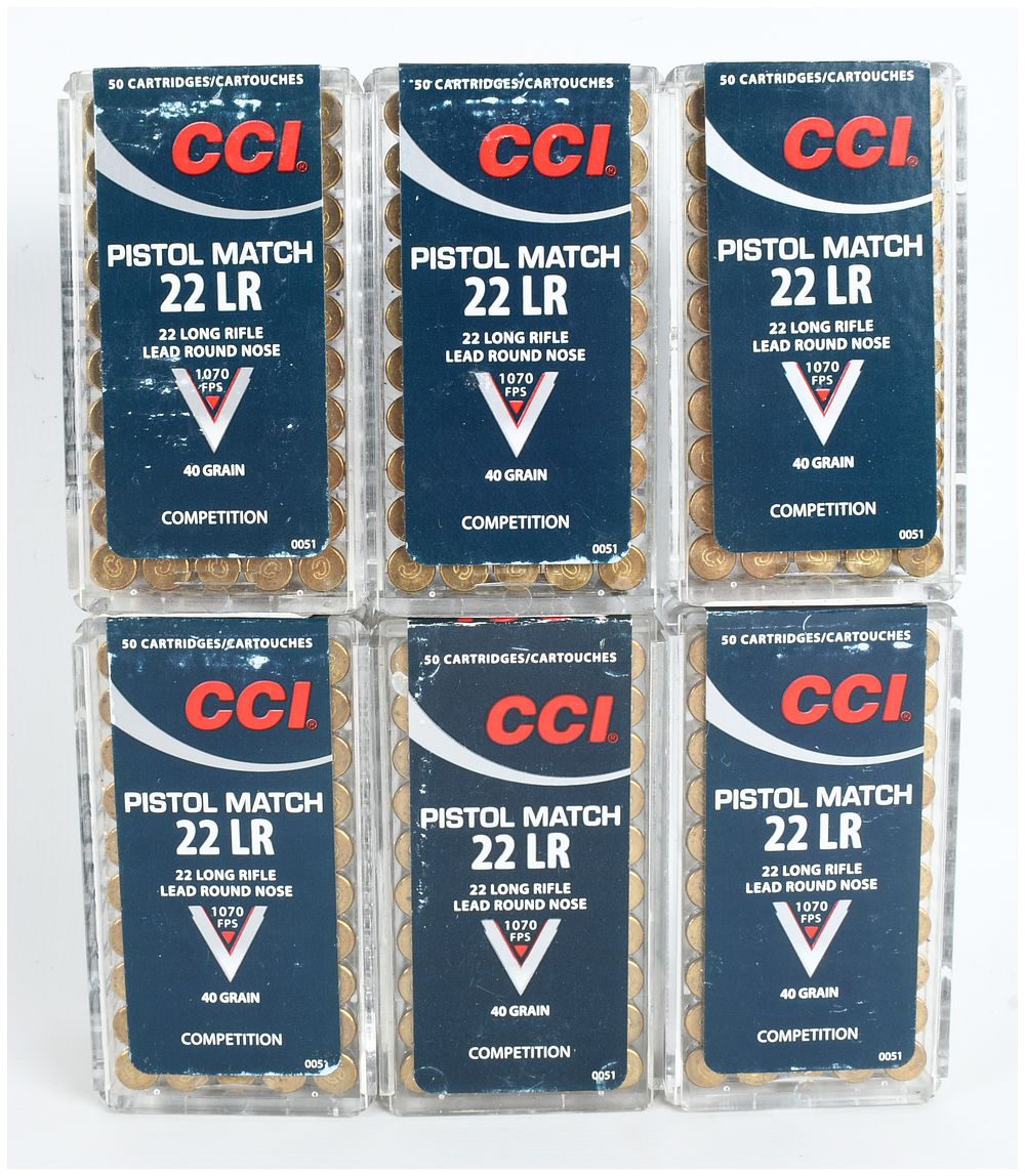 Lot 223: A Lot of 300 Rounds of CCI Pistol Match Ammunition .22 Long Rifle