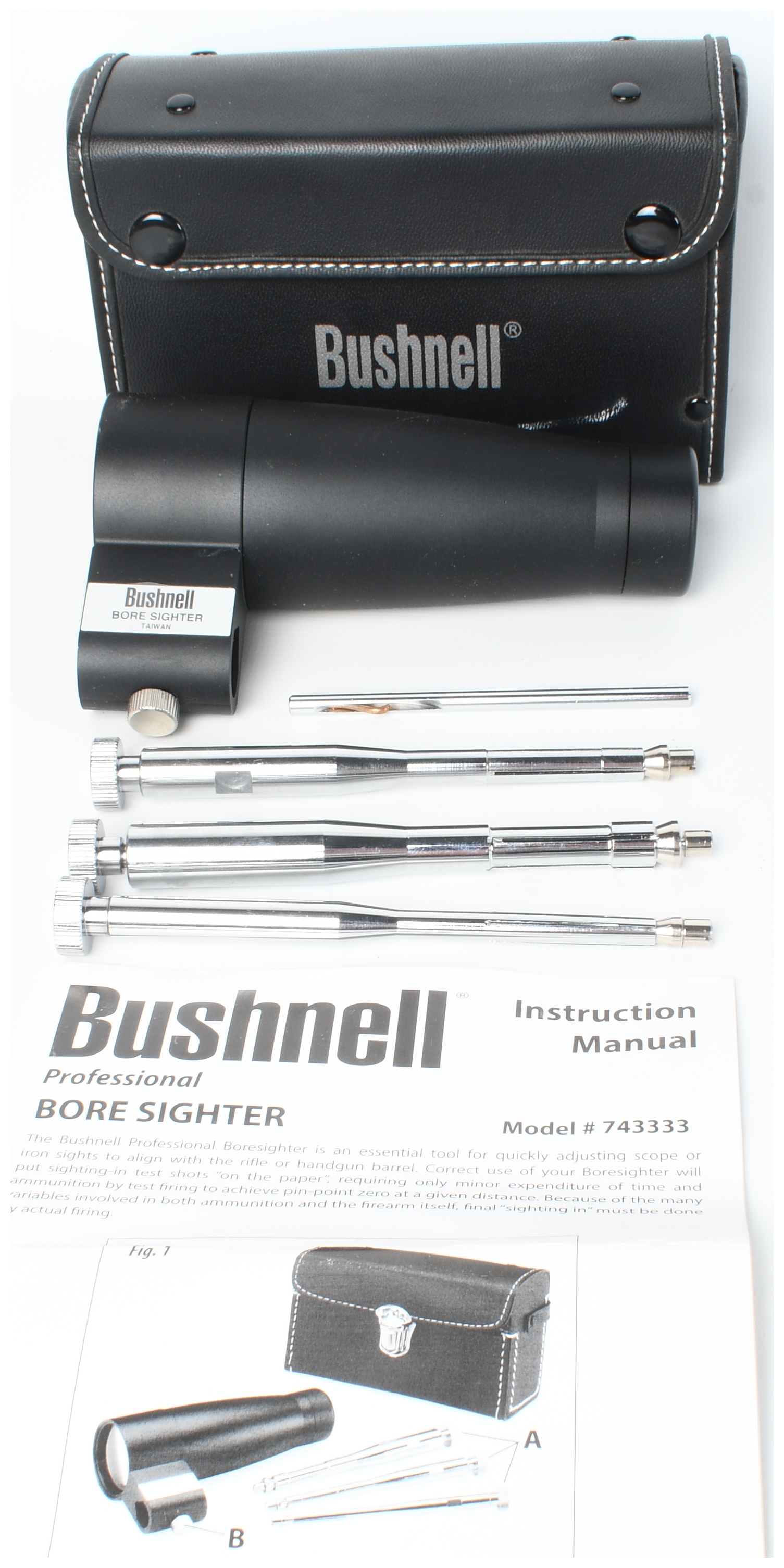 Bushnell Professional Bore Sighter Model 743333 Kit with Case and Arbors