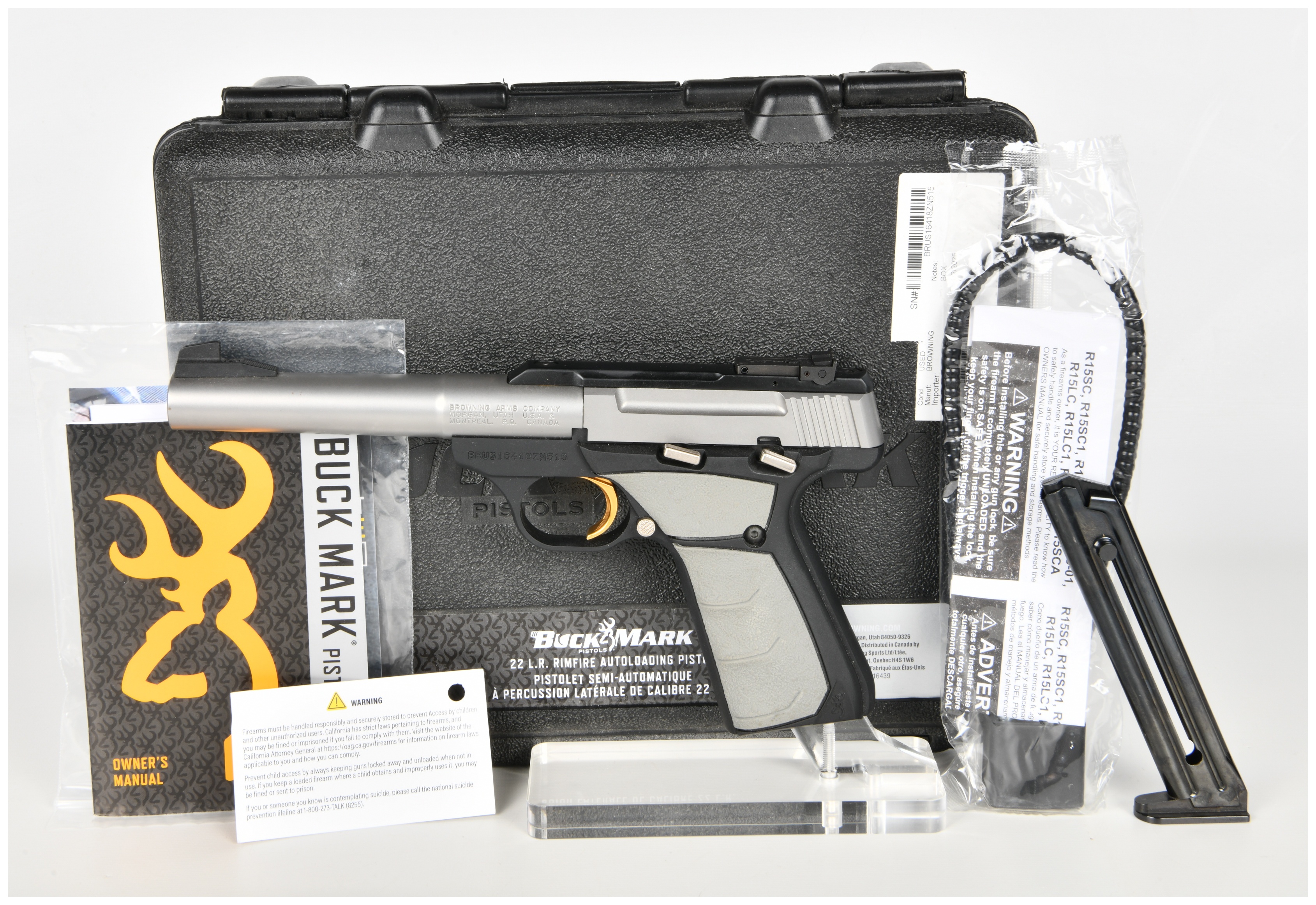 Browning Buck Mark Camper SS UFX Semi-Automatic Pistol .22 LR with 5.5 Inch Barrel