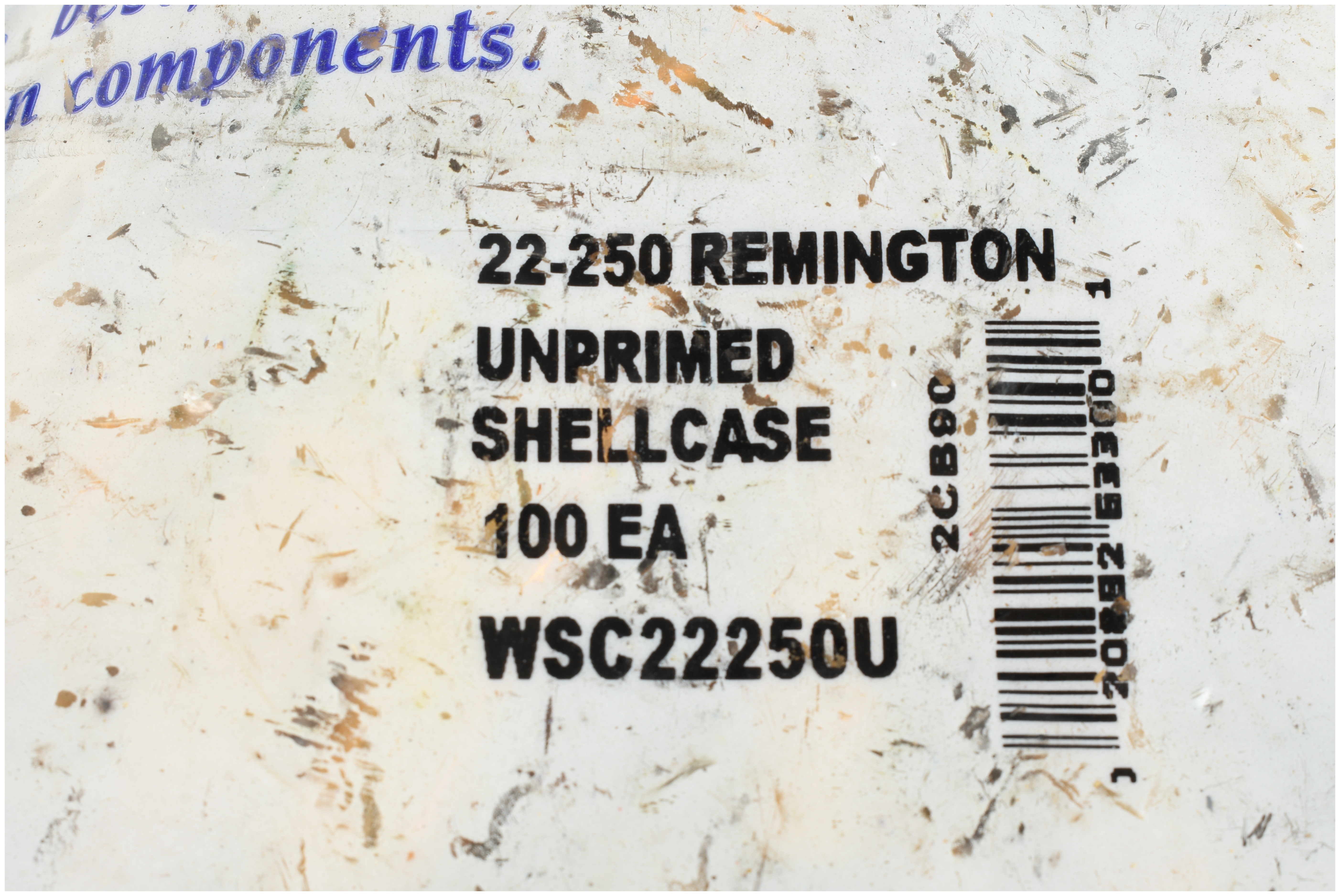 A Lot of 400 .22-250 Remington Caliber Brass Cartridge Cases and One Ammunition Can