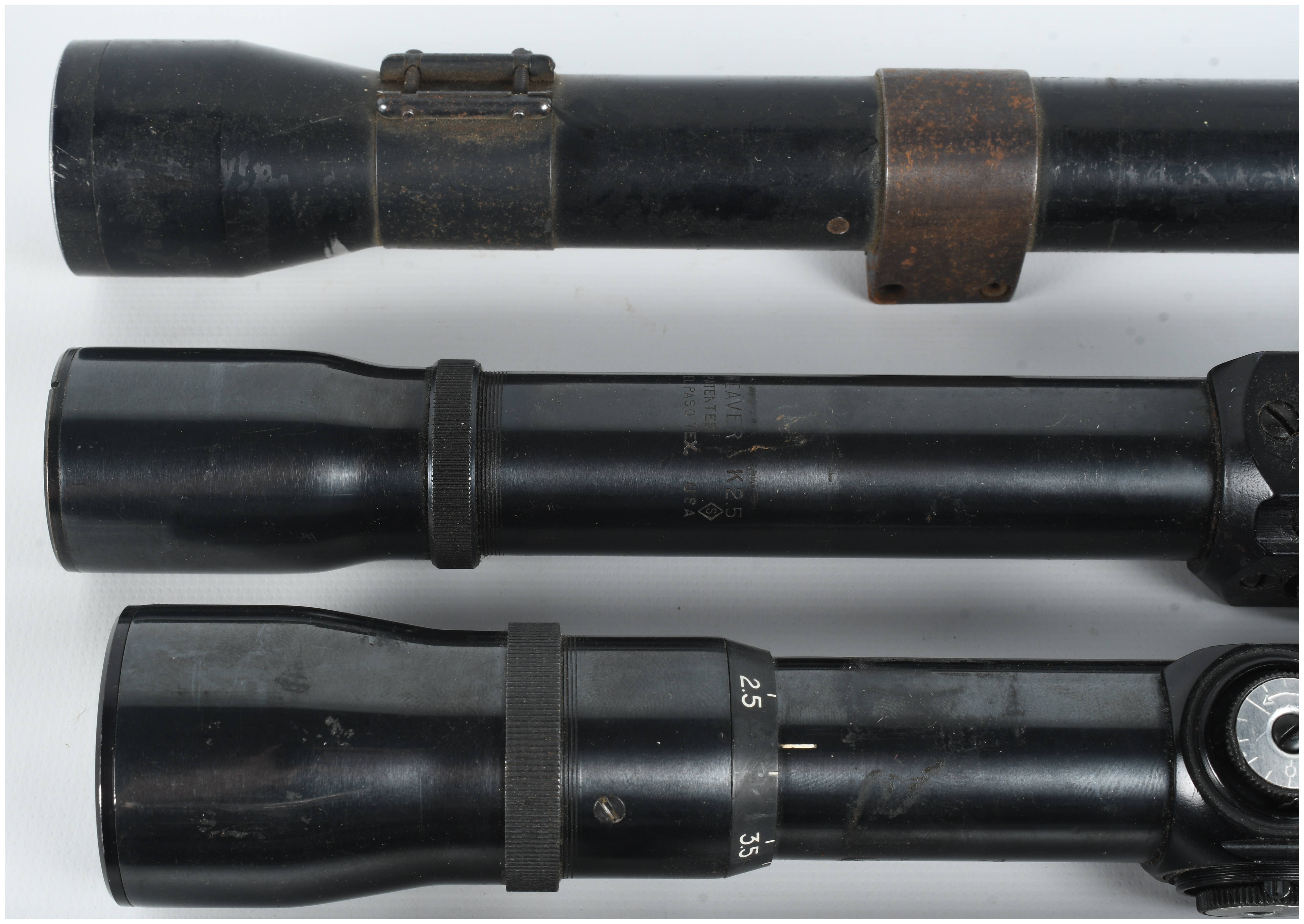 A Collection of Five Vintage Rifle Scopes
