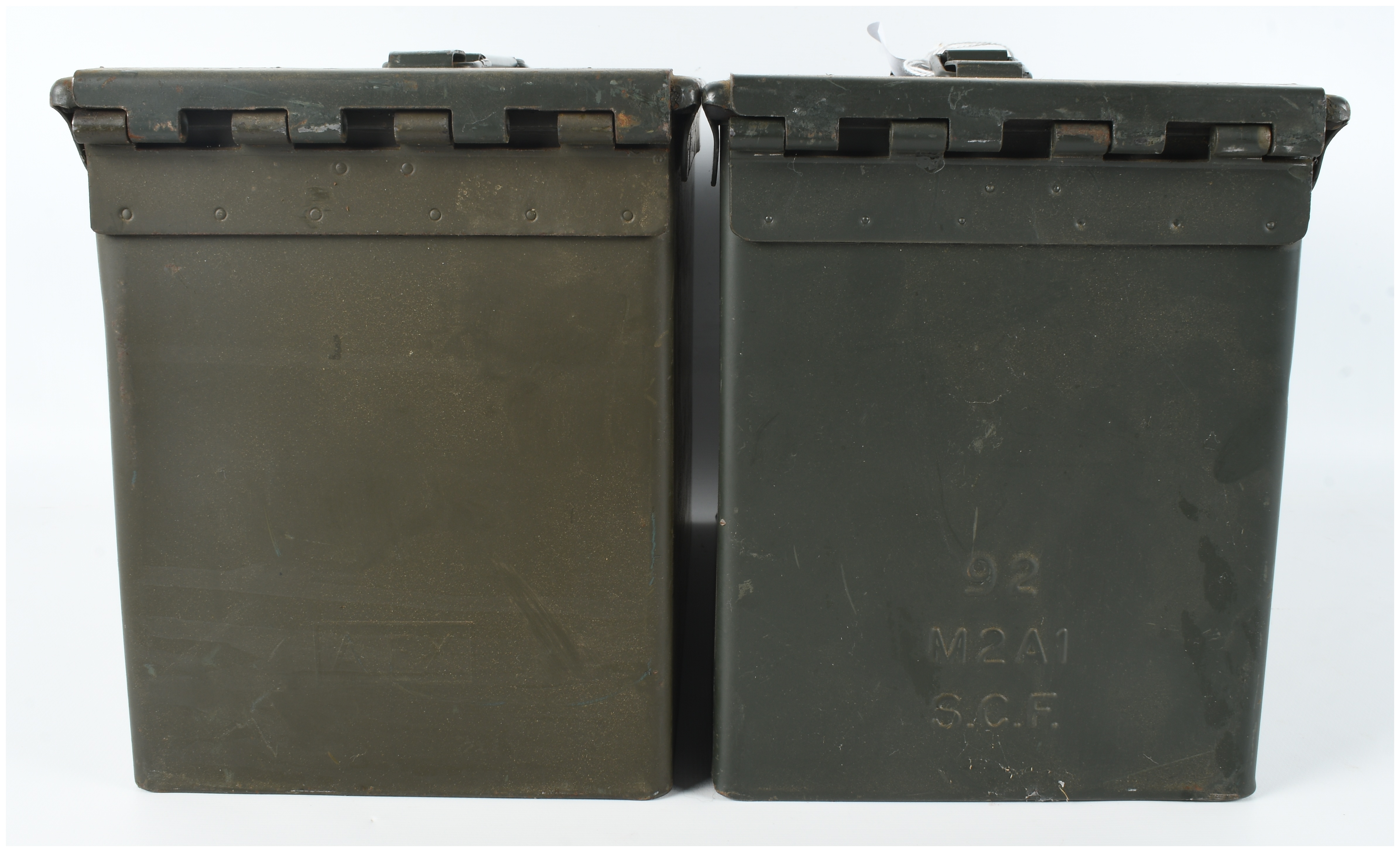A Pair of US Military M2A1 .50 Caliber Steel Ammunition Containers