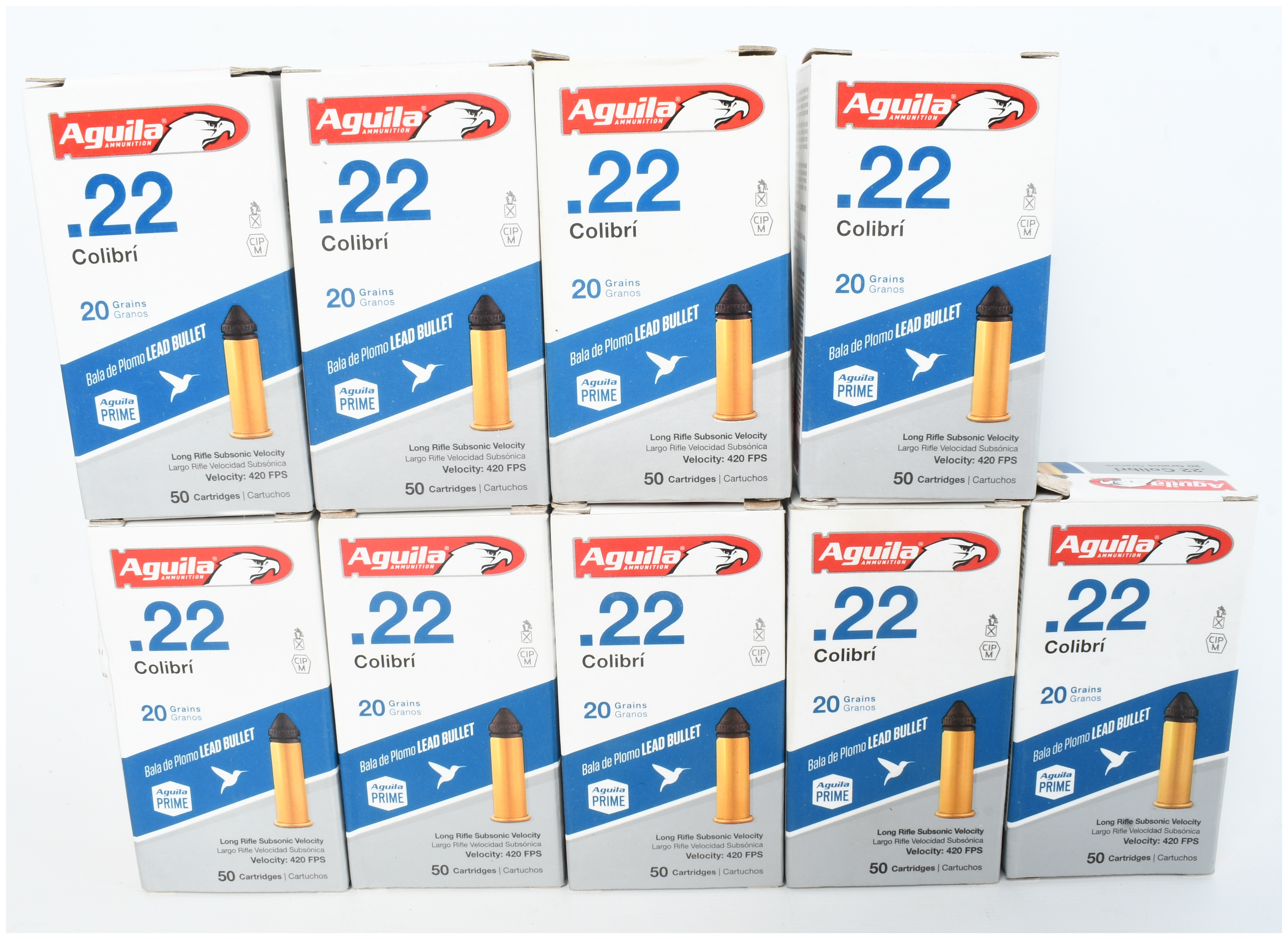 A Lot of 450 Rounds of Aguila .22 Colibri Rimfire Ammunition