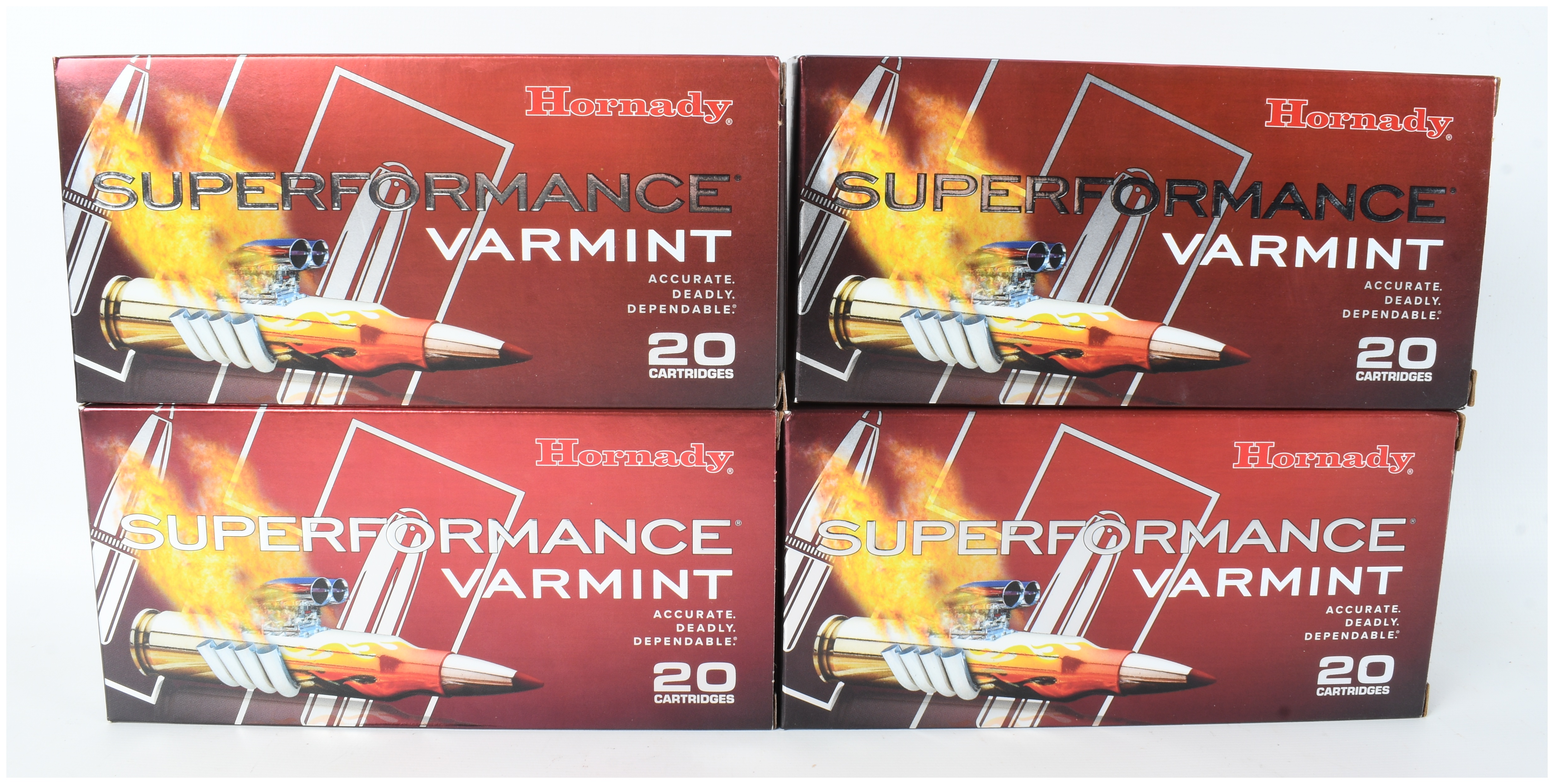 Hornady Superperformance Varmint Ammunition .223 WSSM 55 Grain V-MAX Lot of 80 Rounds