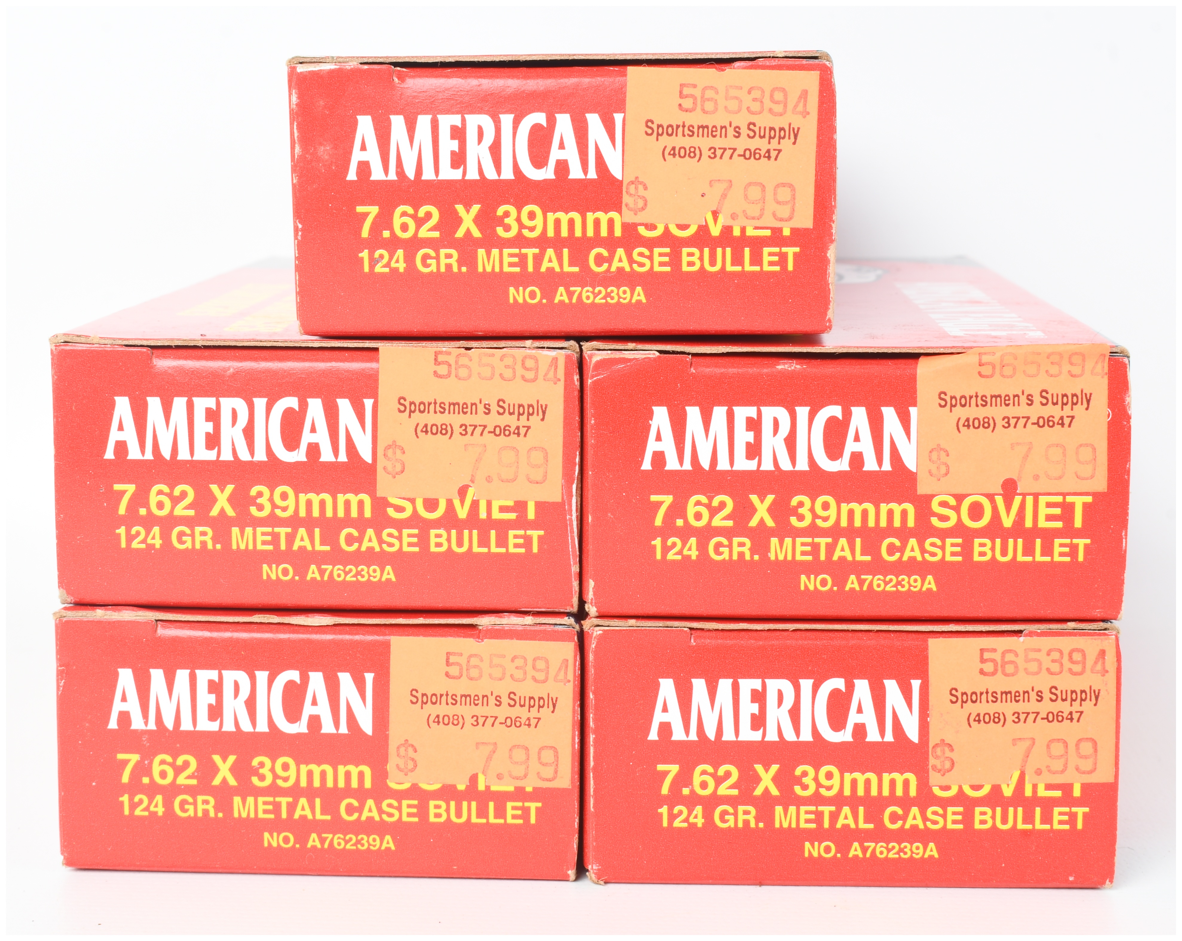 A Lot of 100 Rounds Federal American Eagle Rifle Ammunition 7.62x39mm Soviet