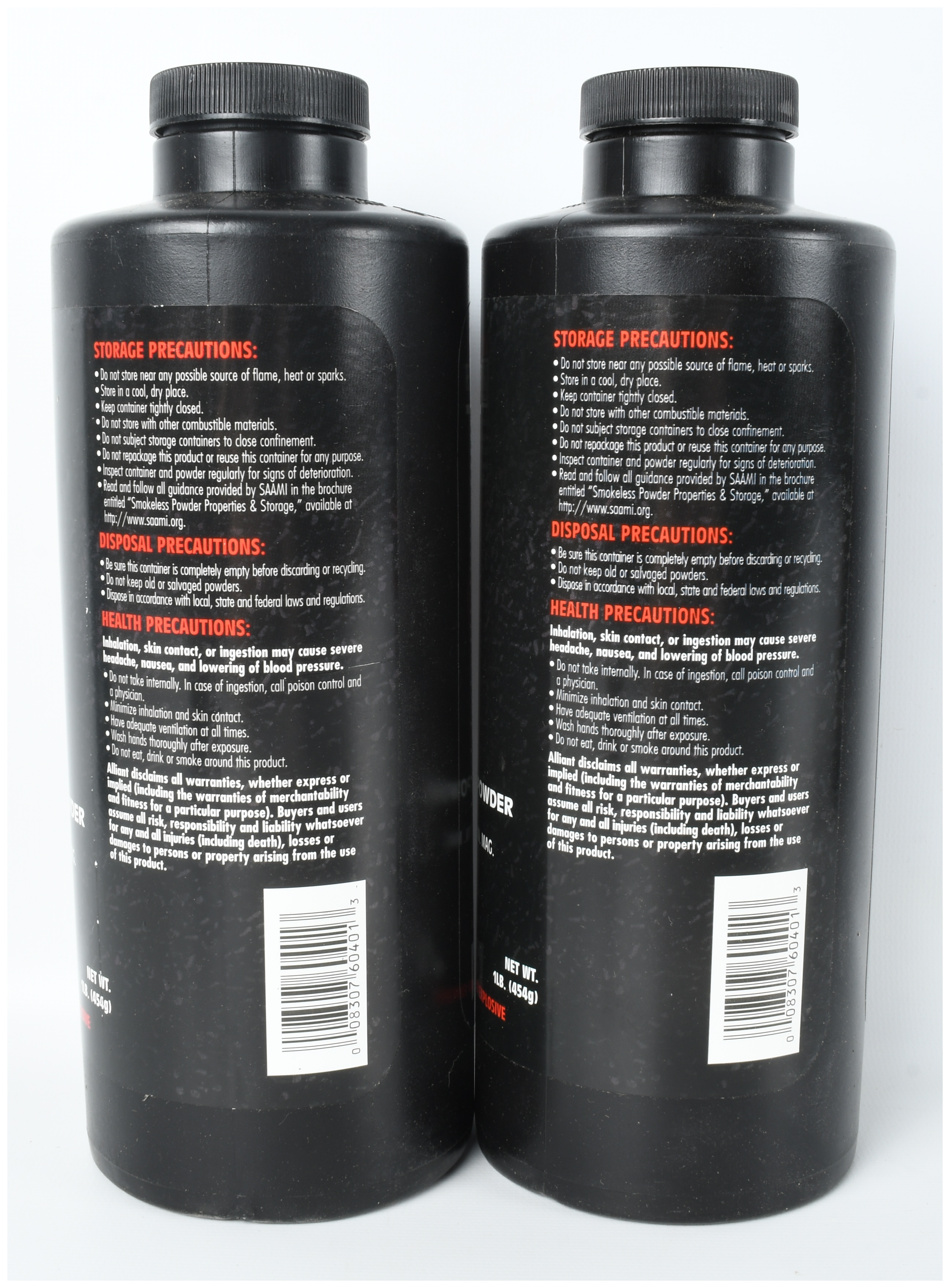 A Pair of Alliant Powder Reloder 22 Smokeless Magnum Rifle Powder Canisters, 2 lbs Total