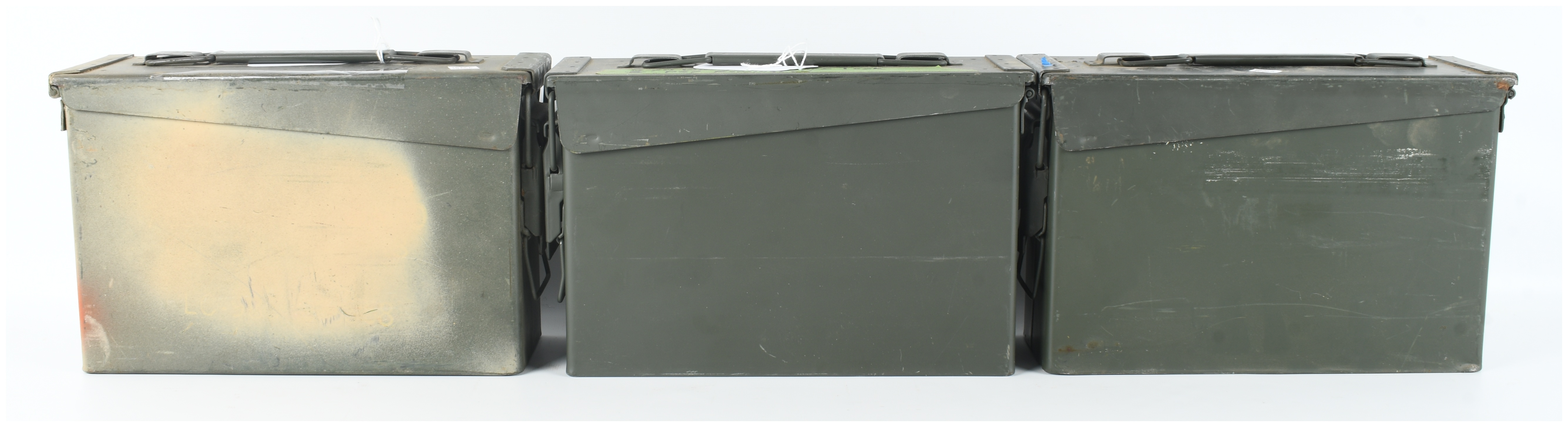 Three United States M19A1 Steel Ammunition Cans