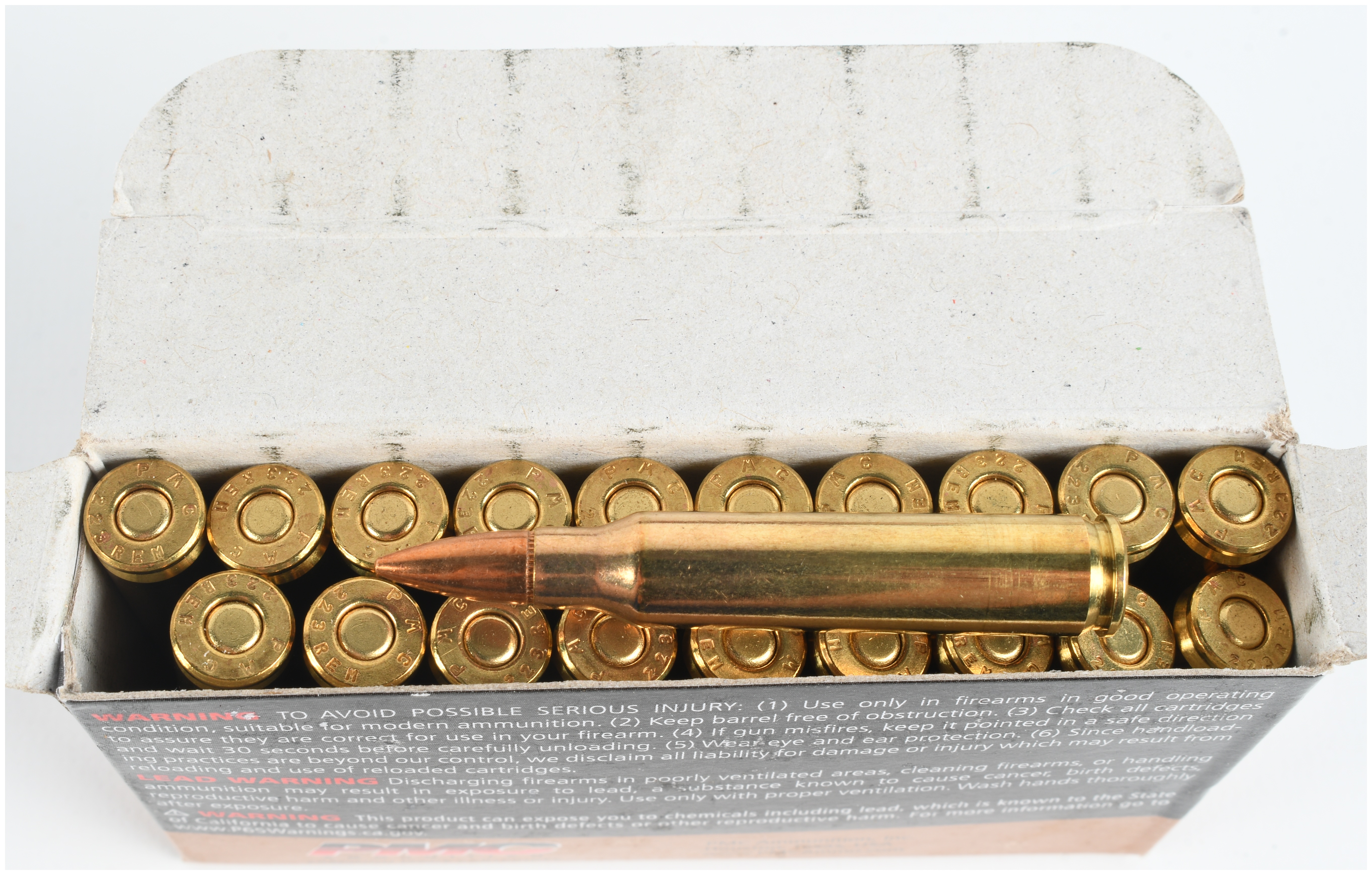 A Lot of 100 Rounds PMC Bronze 223 Remington FMJ-BT Ammunition