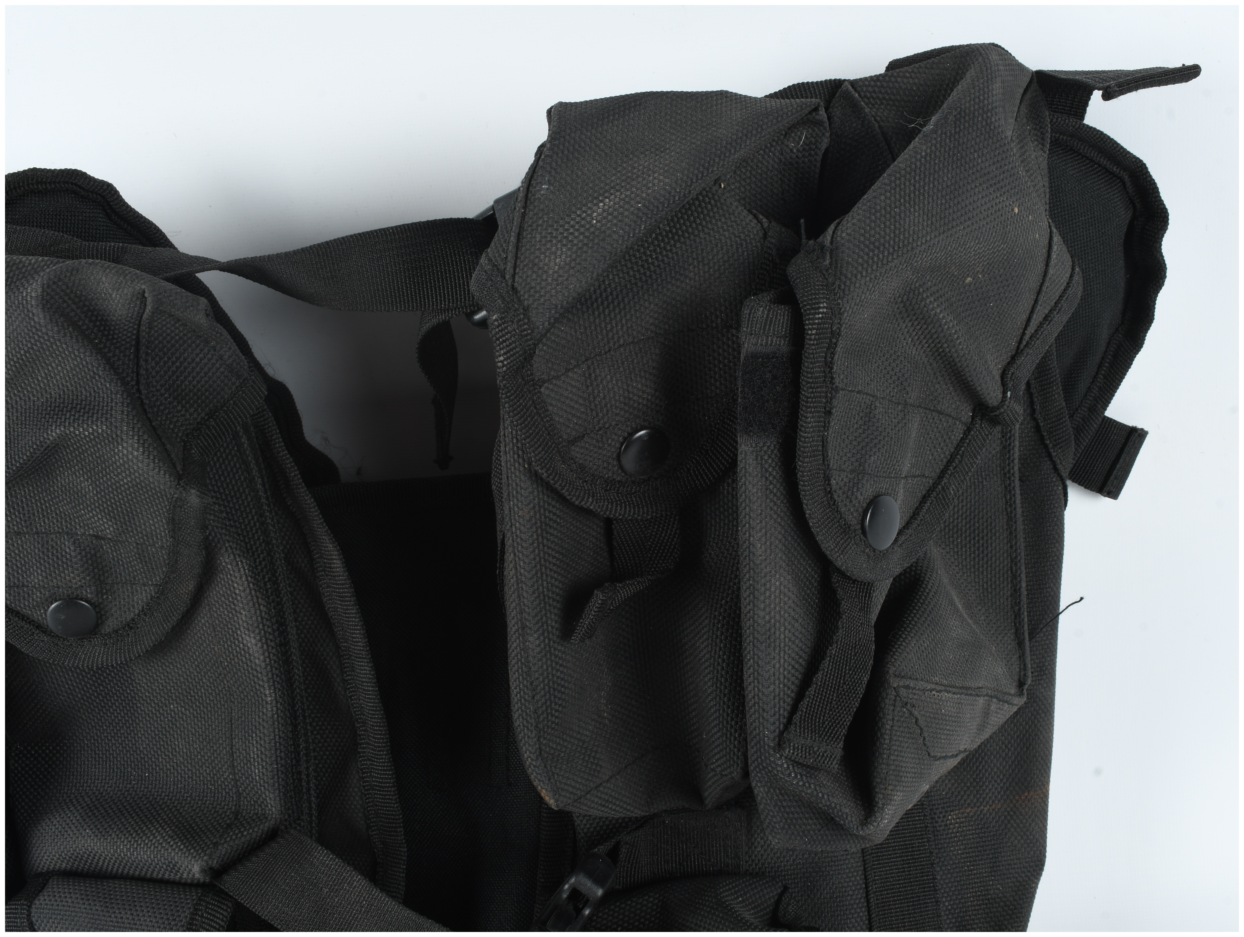 Black Ballistic Nylon Tactical Load-Bearing Vest in the Style of an LBV-88