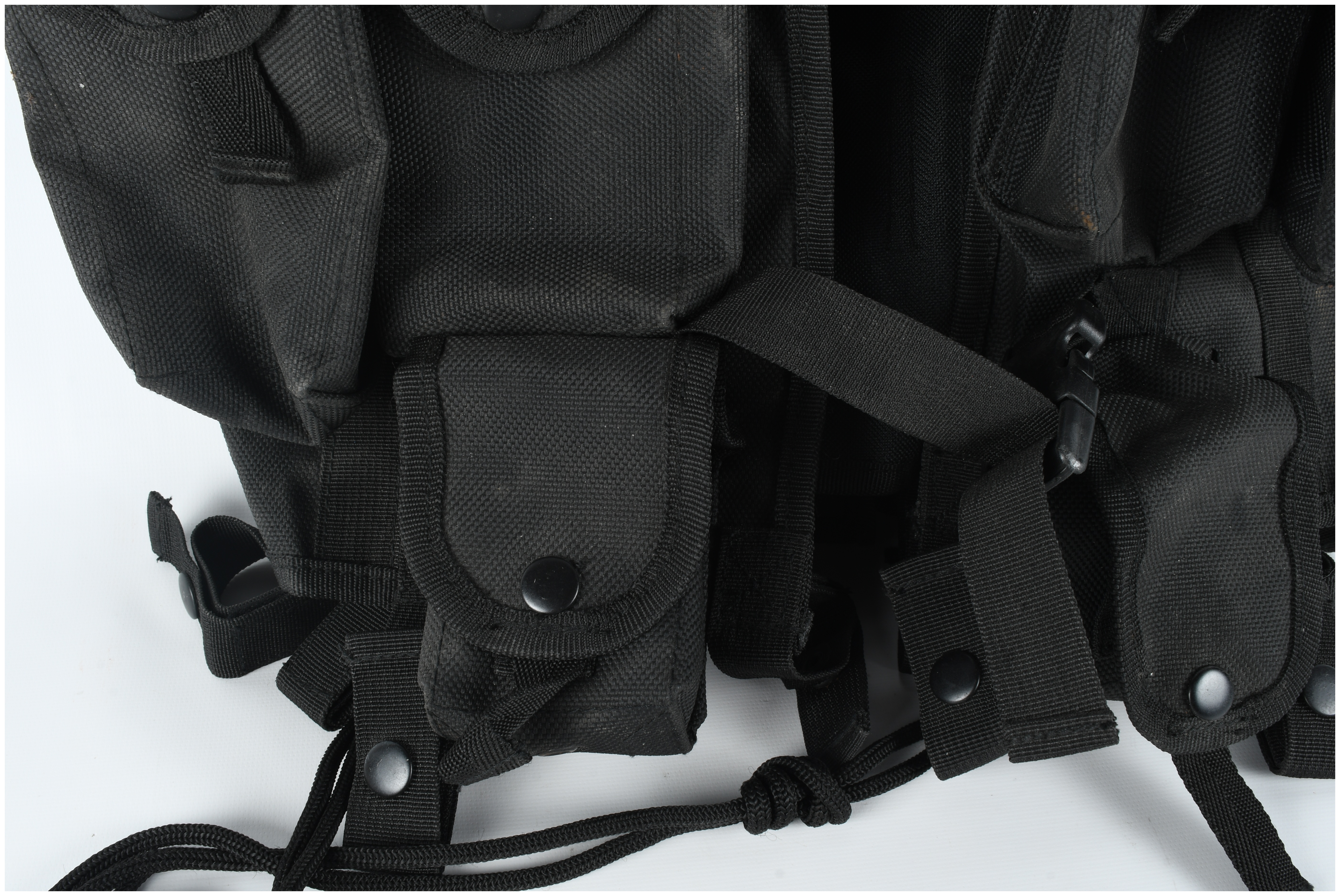 Black Ballistic Nylon Tactical Load-Bearing Vest in the Style of an LBV-88