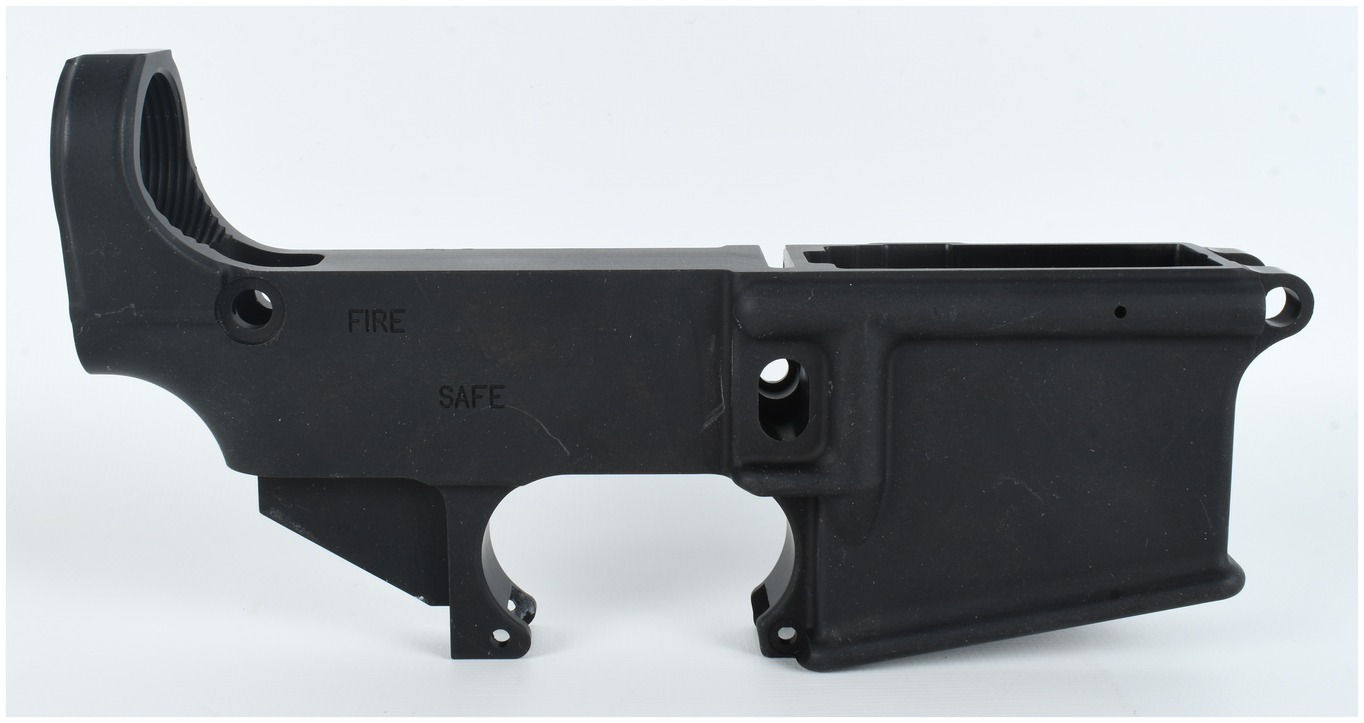 Stripped AR-15 Style Lower Receiver in Matte Black Anodized Aluminum