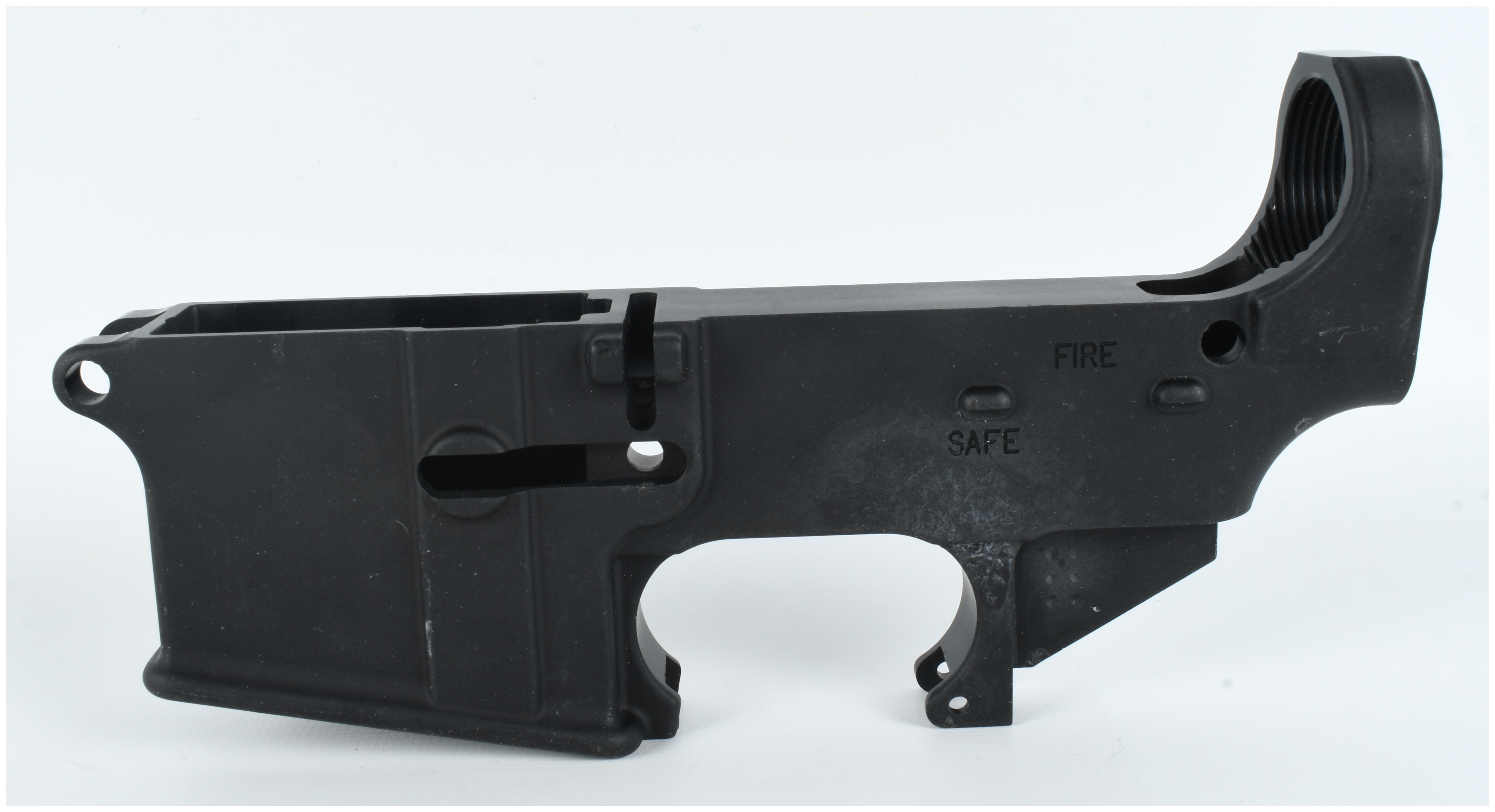 Stripped AR-15 Style Lower Receiver in Matte Black Anodized Aluminum