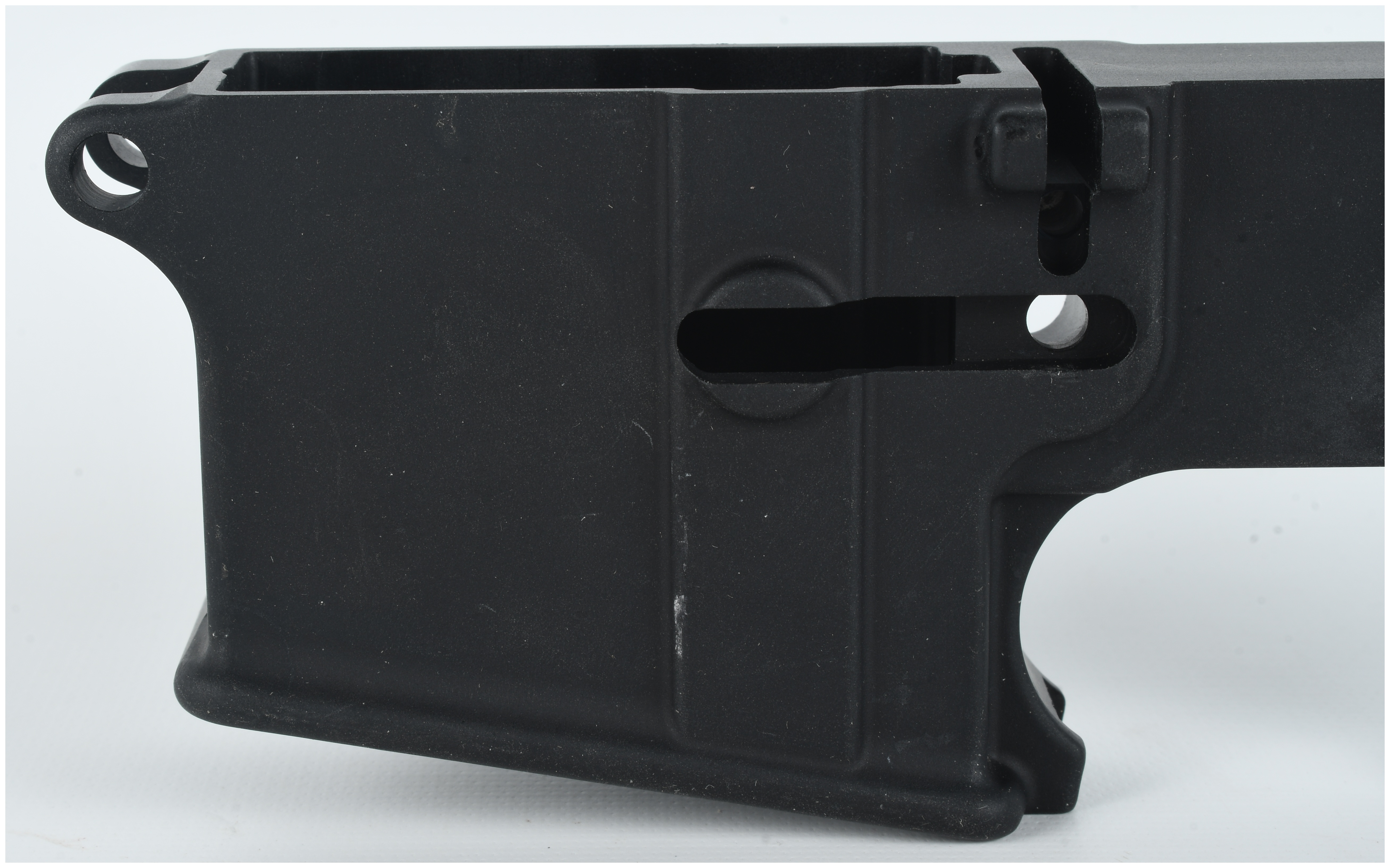Stripped AR-15 Style Lower Receiver in Matte Black Anodized Aluminum