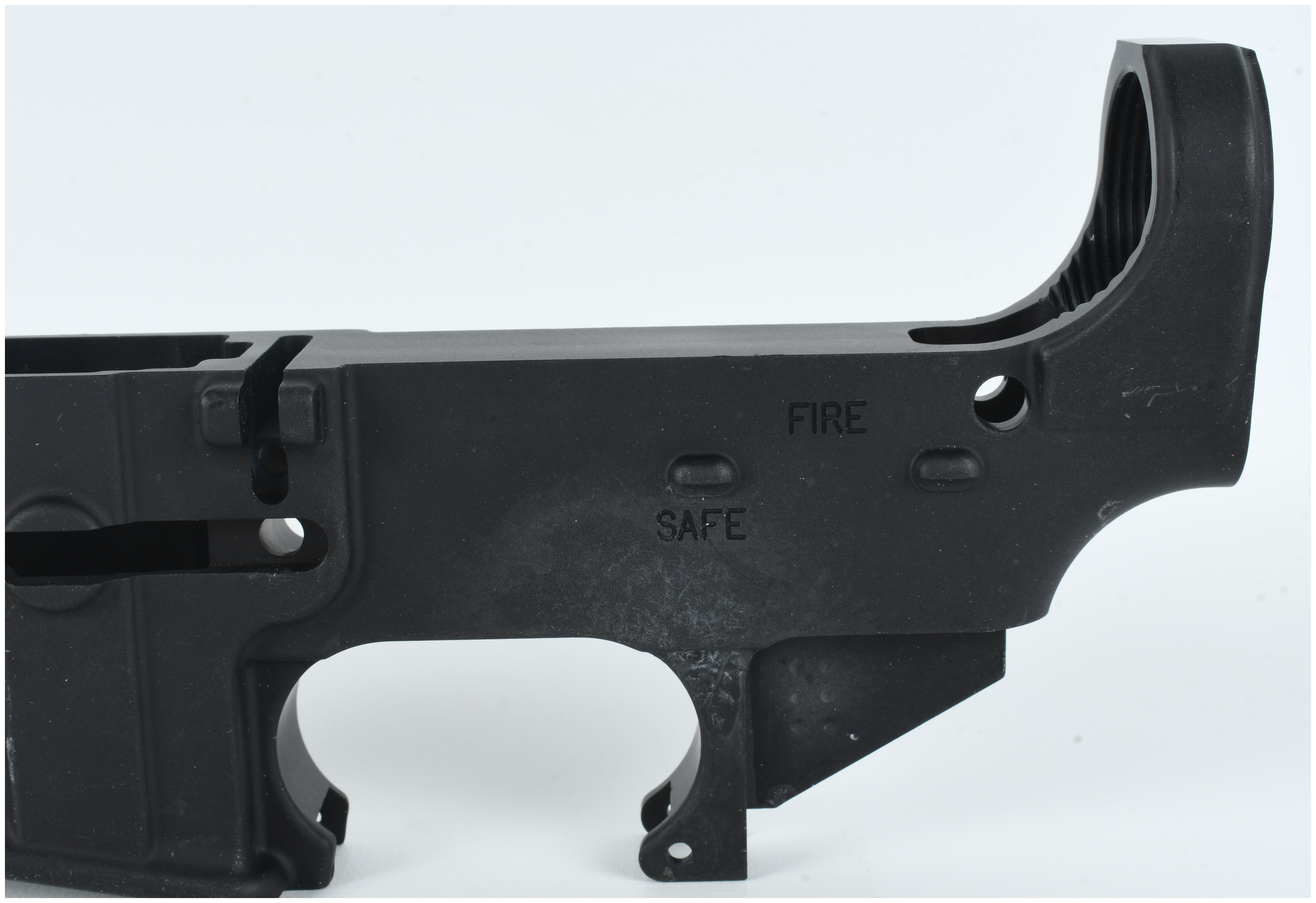 Stripped AR-15 Style Lower Receiver in Matte Black Anodized Aluminum