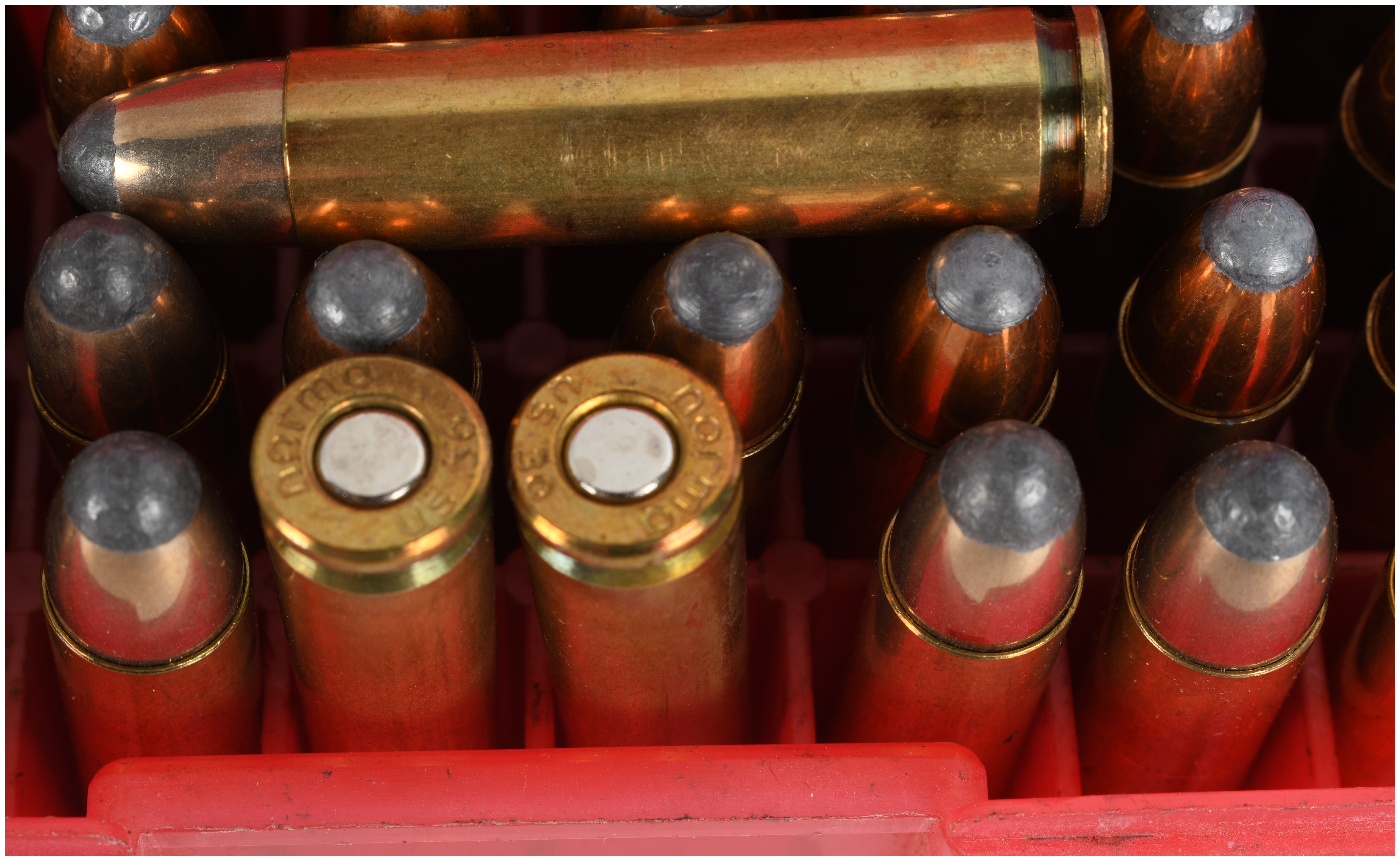A Lot of 93 Rounds of .30 Carbine Ammunition and 7 Empty Brass Casings
