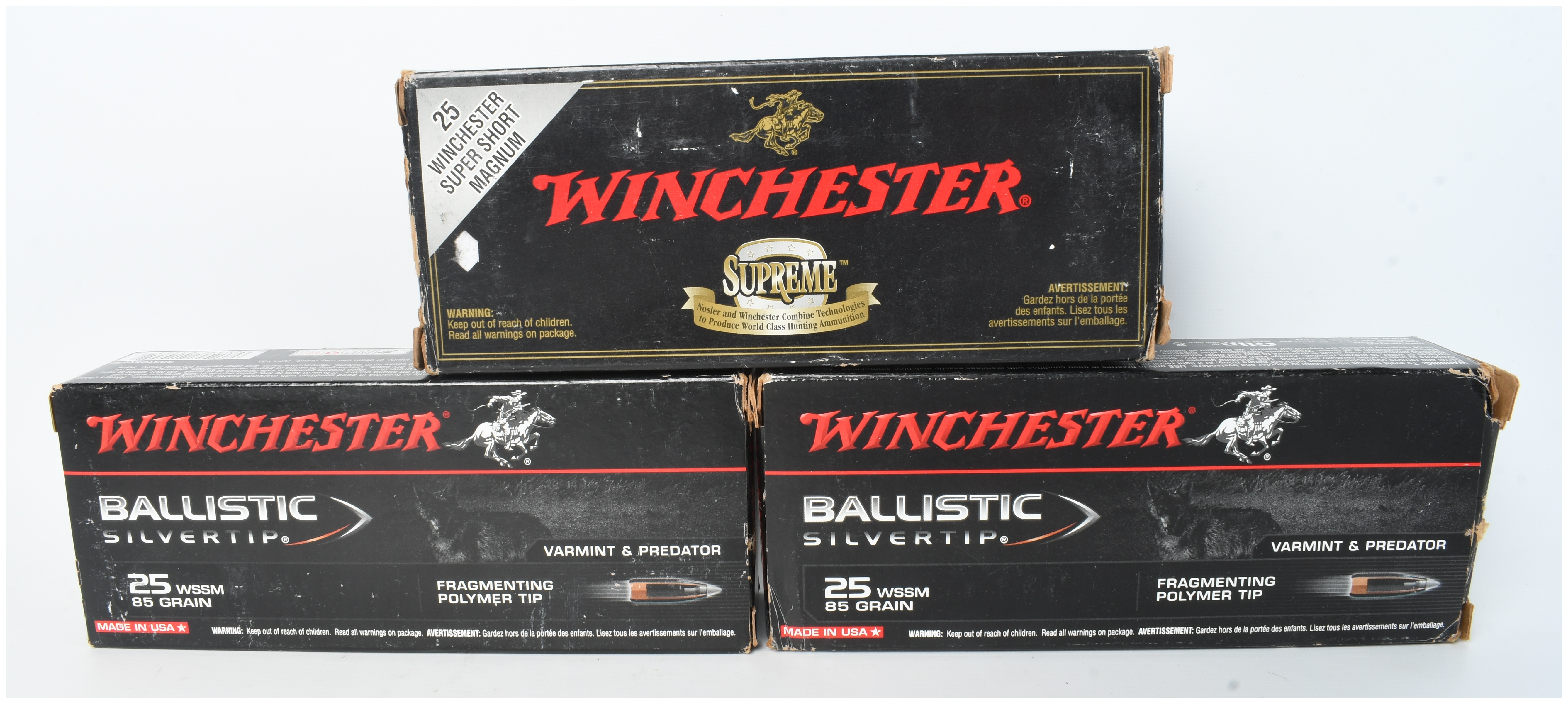 A Lot of 60 Rounds of Winchester Supreme and Ballistic Silvertip .25 WSSM Ammunition
